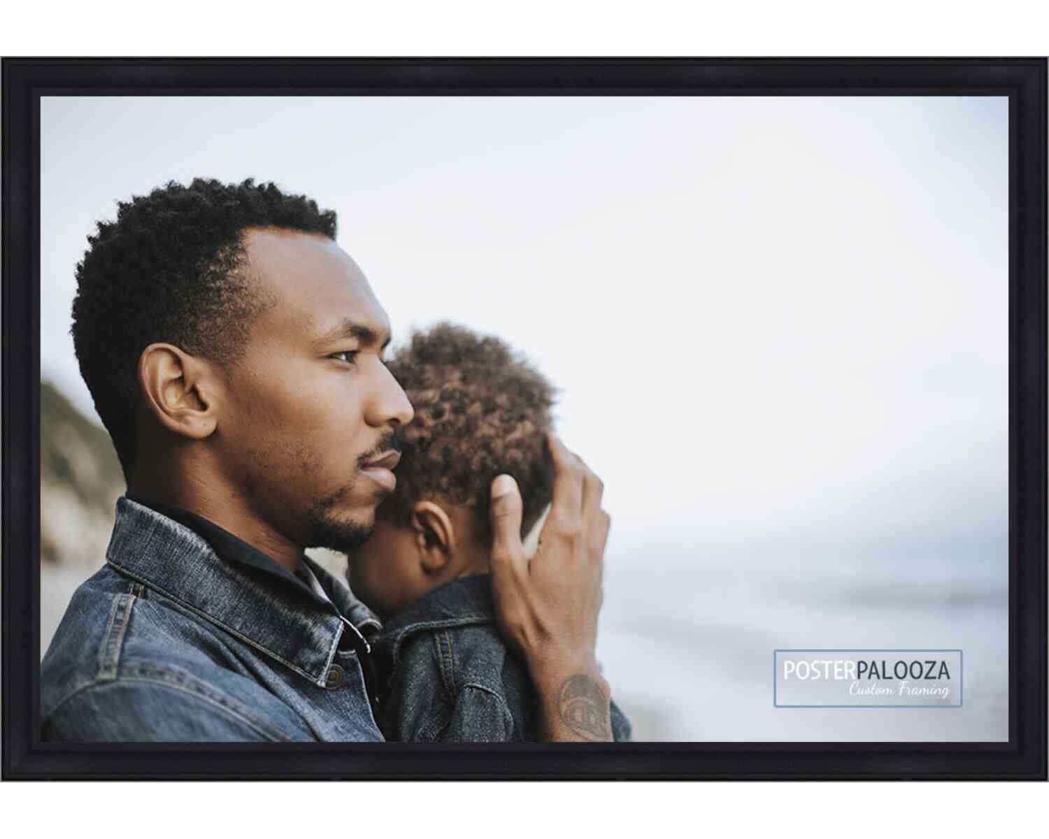 Classic Modern Black Picture Frame – UV Acrylic,Backing, Hanging Hardware
