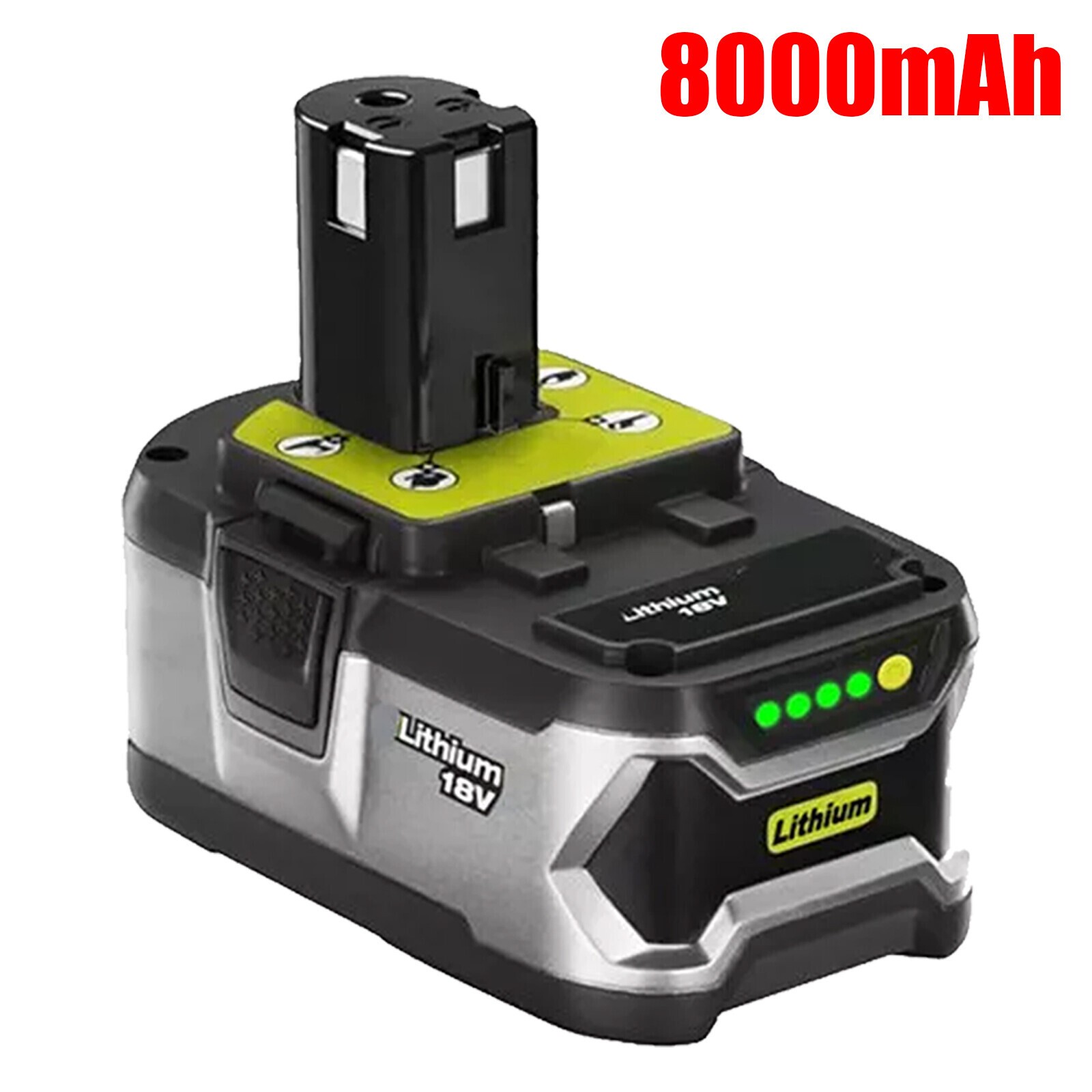 8.0Ah 18 Volt Lithium Ion Battery For RYOBI P108 18V For One+ Plus High Capacity