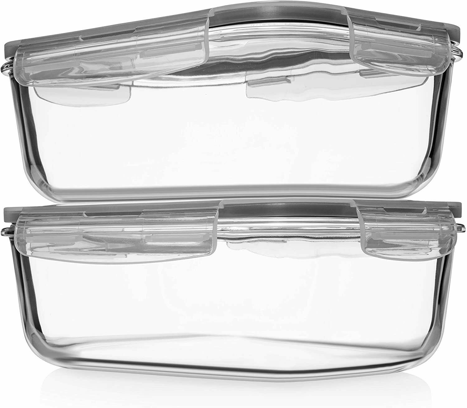 Set of 2 63 Oz, Large Glass Food Storage Container with Airtight Lid, Razab