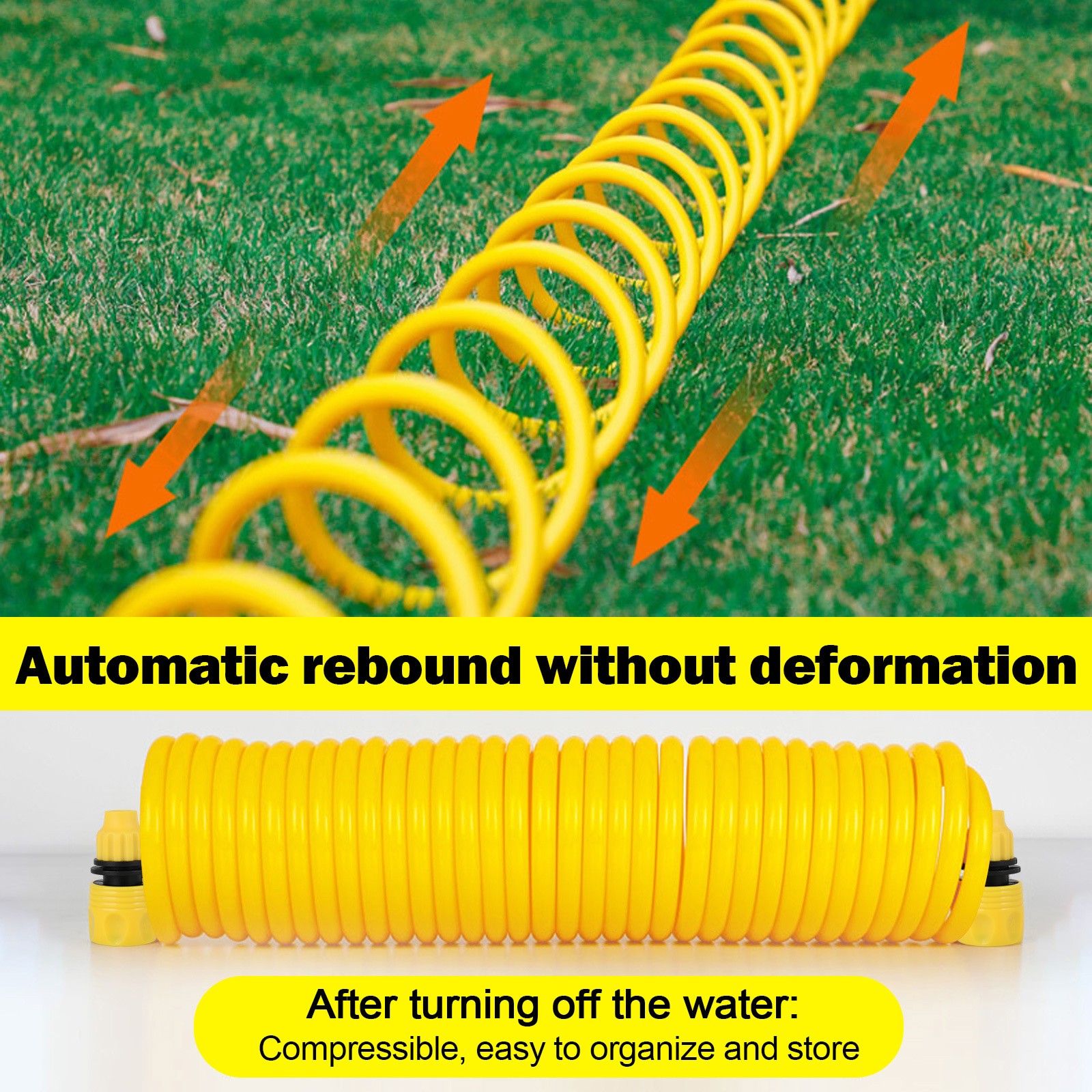1/2″ Coil Garden Hose Curly Water Pipes & Sprayer for Boat Greenhouse/Yard/Patio
