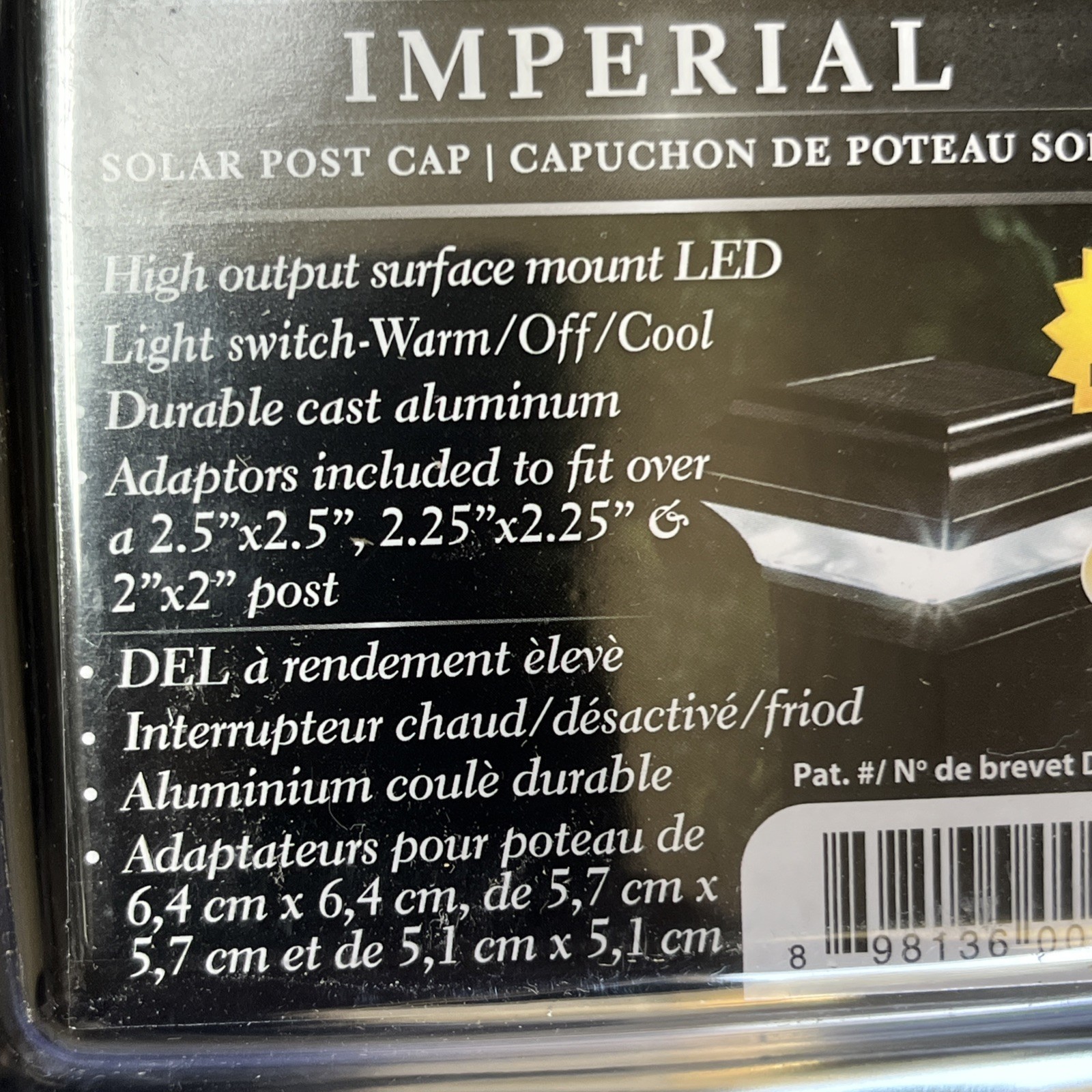 CLASSY CAPS Imperial 2.5 in. x 2.5 in. Outdoor Black Cast Aluminum LED (6PK)