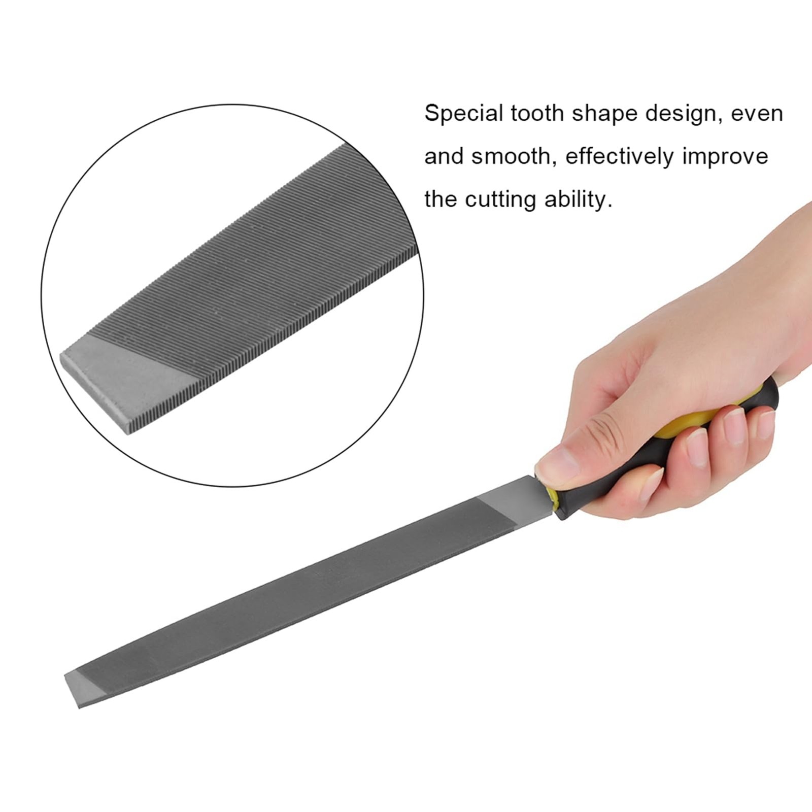 8 Inch Flat Mill File Second Metal Sharpening Carbon Steel Handle Single Cut