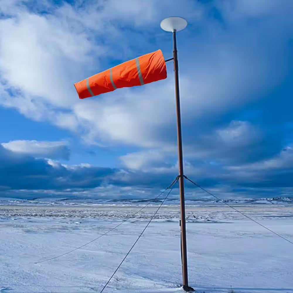 30 In. X 9.8 In. Orange Nylon Windsock Rip-Stop Wind Direction Measurement Sock