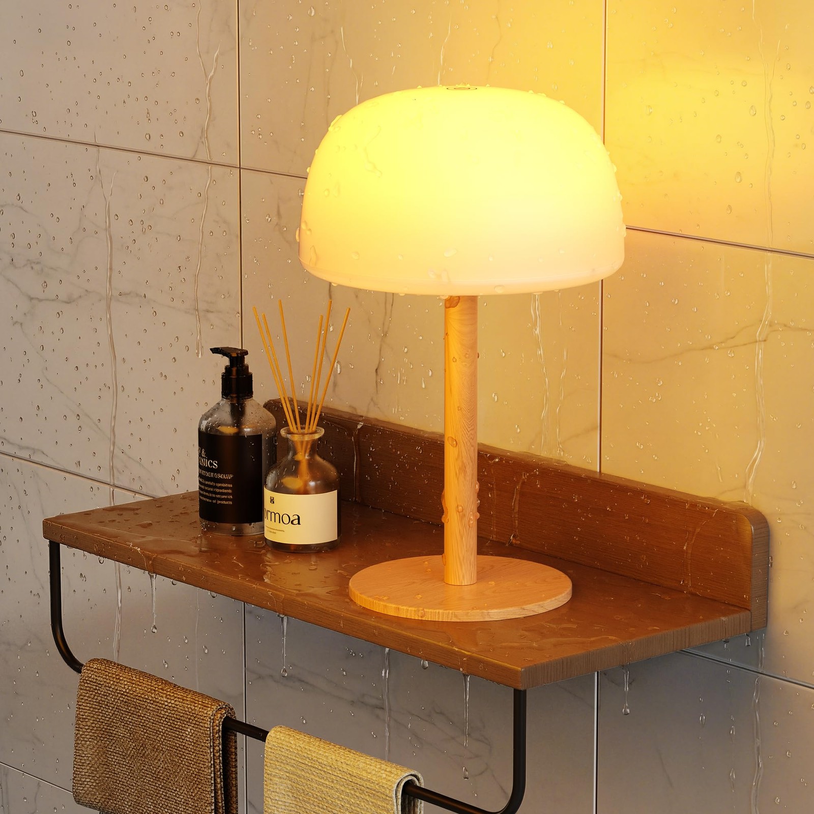 IP65 Shower Lamp Waterproof, 7500mAh Rechargeable Shower Lamp for Inside Show…