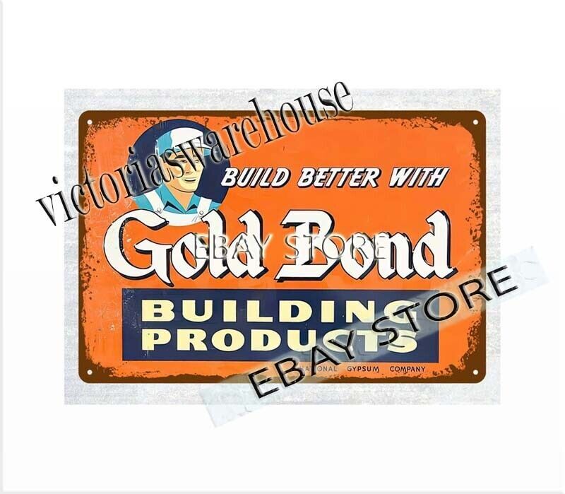 Gold Bond Building Products metal tin sign cool art sale