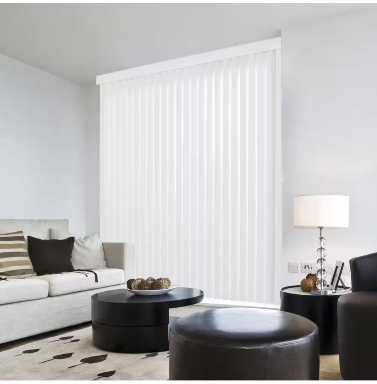 Vertical Blind Slats 3.5in White PVC Room Darkening Louvers 84in Window – 2pack