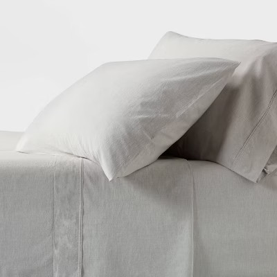 Threshold 250 Thread Count Organic Cotton Percale 4-Piece Sheet Set