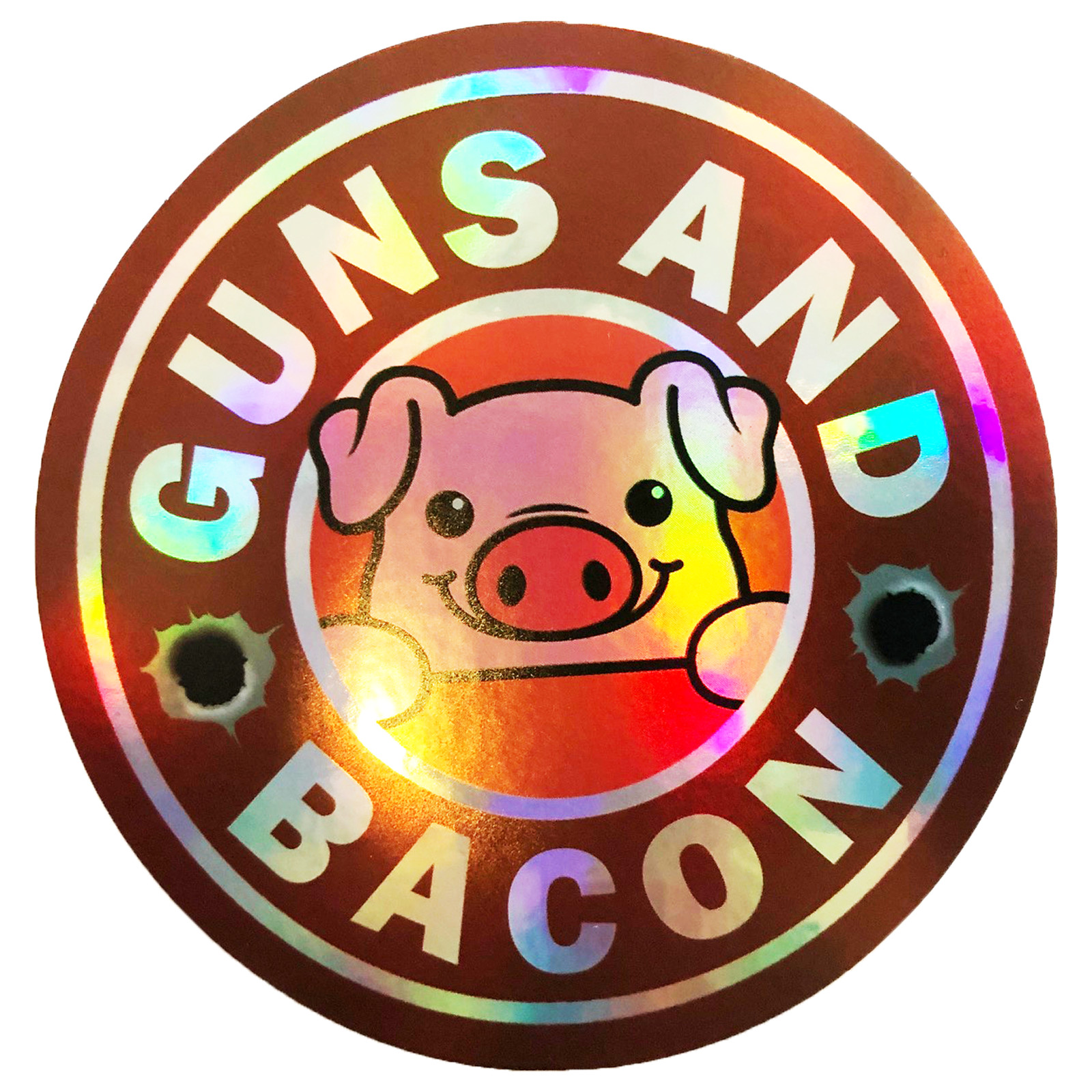 Shiny Guns and Bacon 2A Second Amendment Gun Rights NRA Sticker 3 Inch Laptop