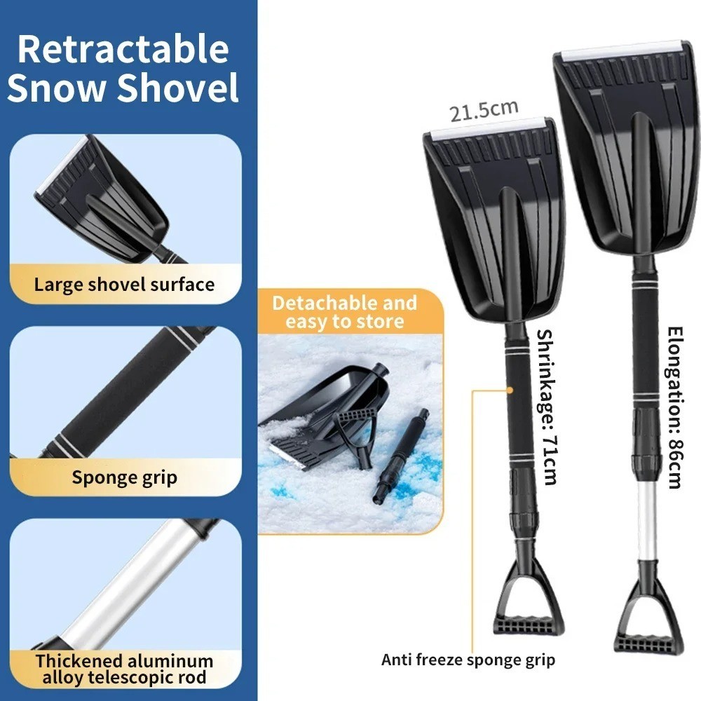 Portable Snow Shovel Removable Thickened Snow Removing Shovel Non-slip Non-freez