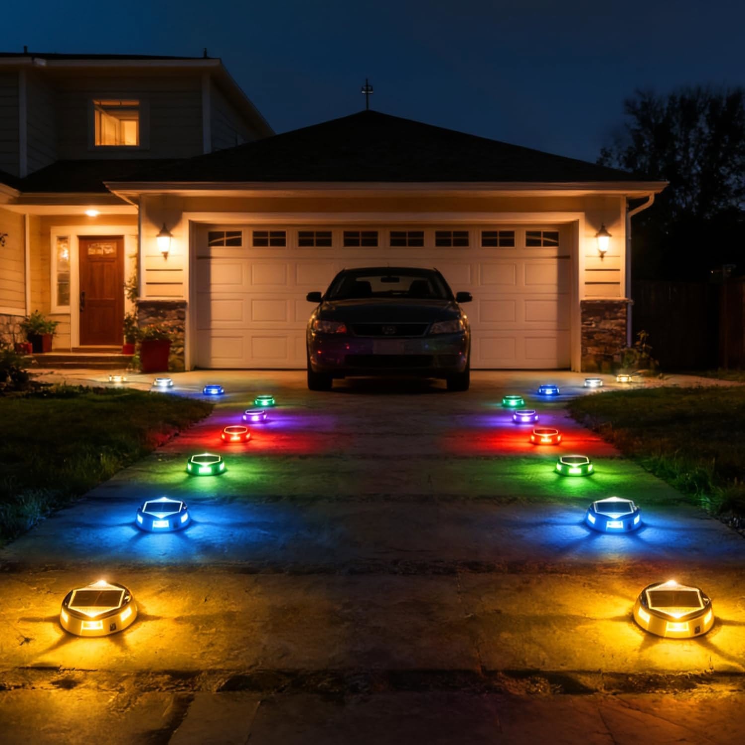 9 in 1 Solar Driveway Lights w/ Remote Outdoor Marine Dock Deck Pathway Lamps