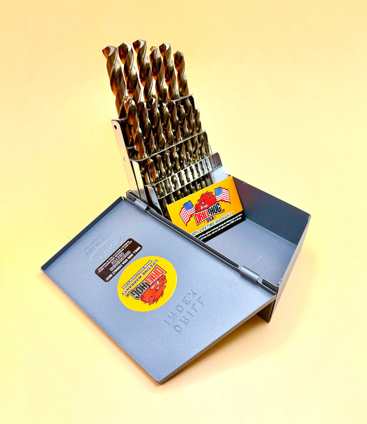 25 Pc Metric Drill Bit Set Cobalt M42 HSSCO MM Drill Hog® Lifetime Warranty