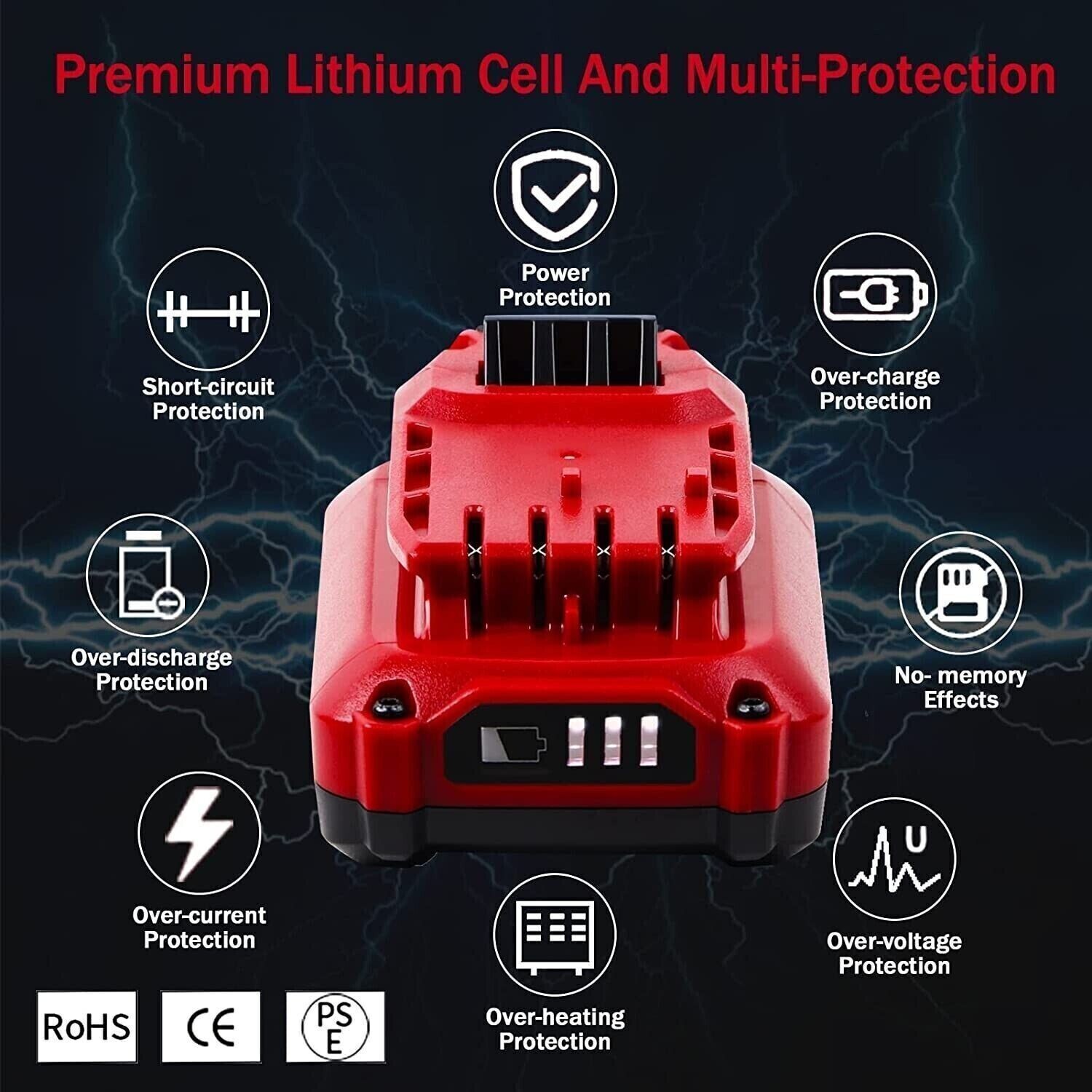 2PACK For Craftsman V20 20 Volt MAX Lithium Battery CMCB204 CMCB202 CMCB201 TOOL