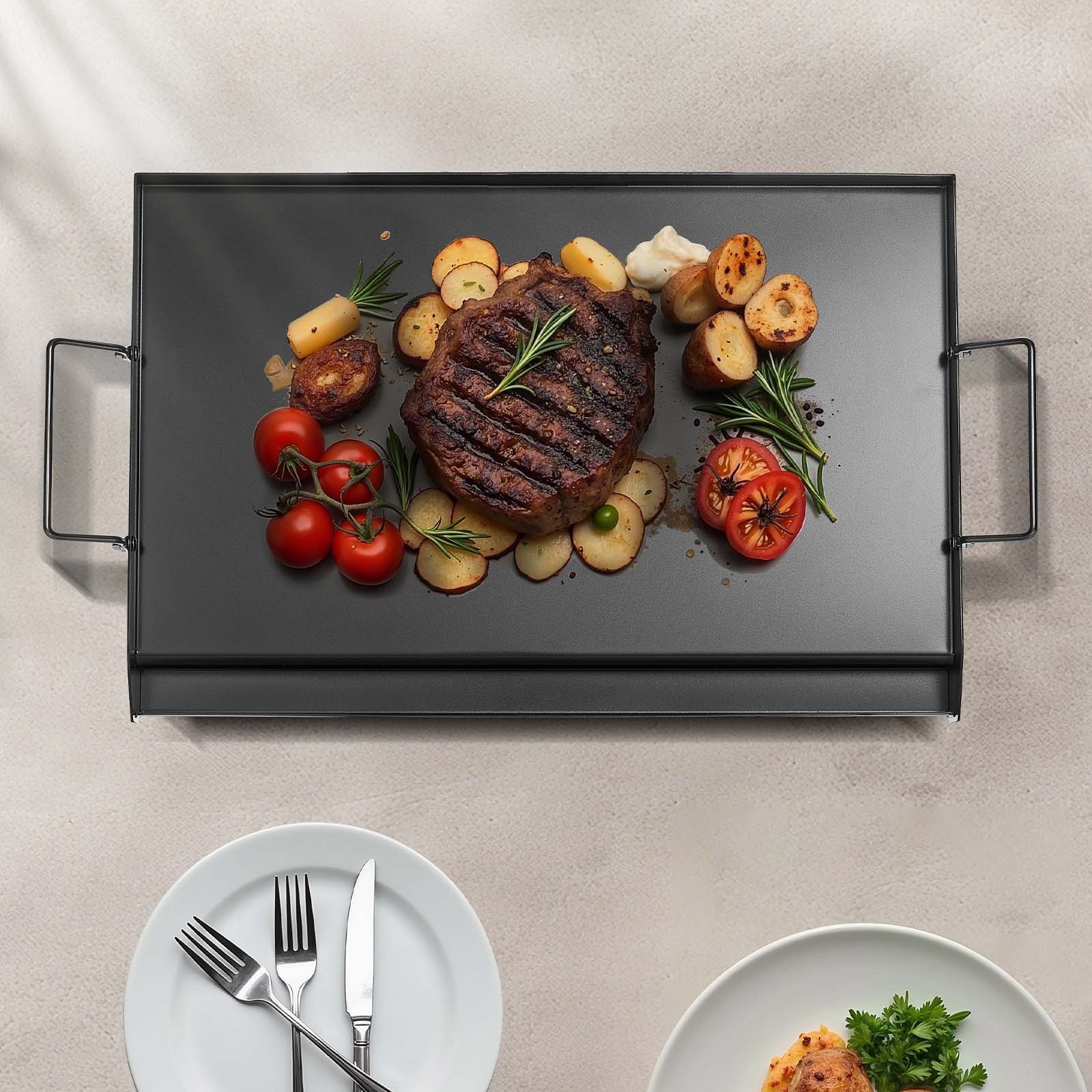 24×16 in Flat Top Griddle Carbon Steel Universal BBQ Grill Pan Cookware