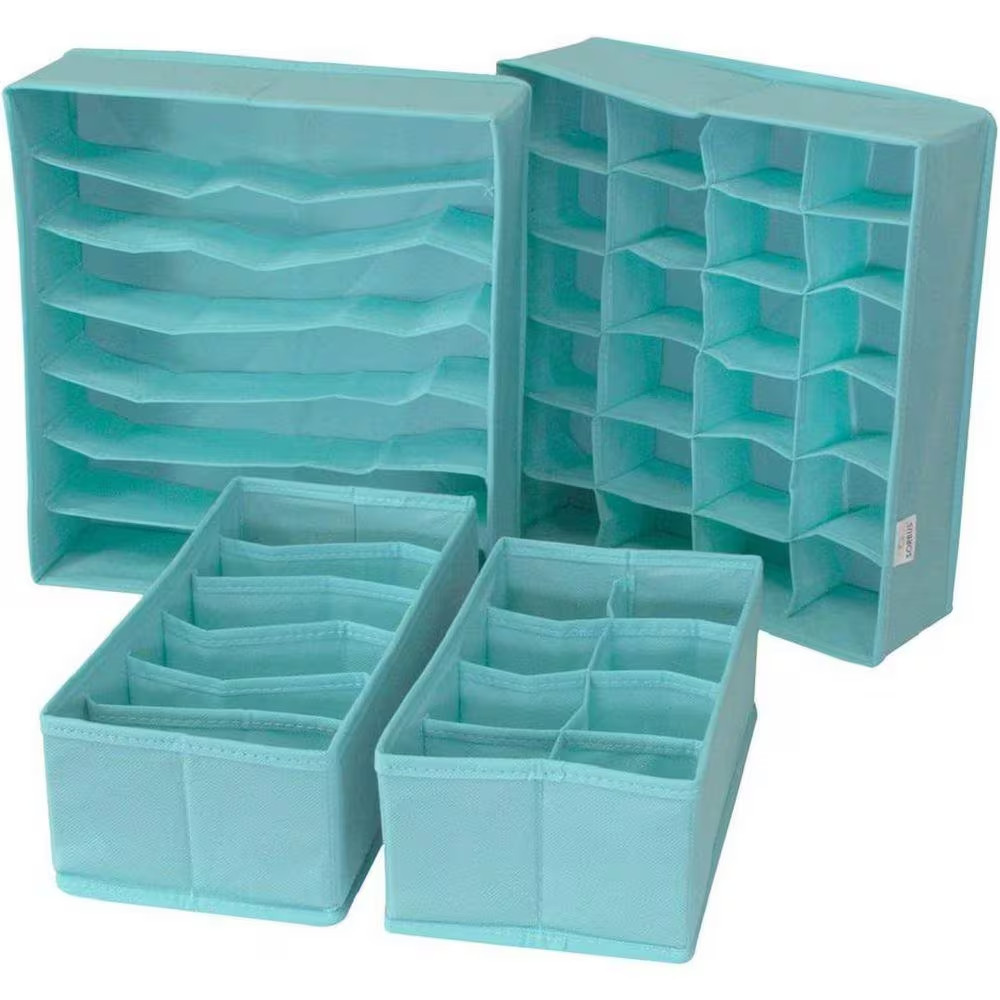 13.18 In. H X 3.54 In. W X 6.1 In. D Aqua Foldable Drawer Dividers Storage Boxes
