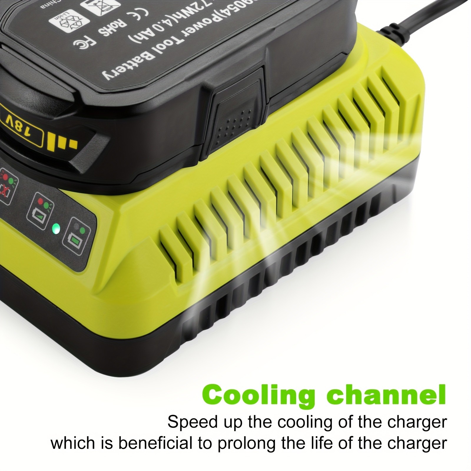 18V Dual Lithium Rapid Battery Charger for Ryobi One Plus P117 P108 P107