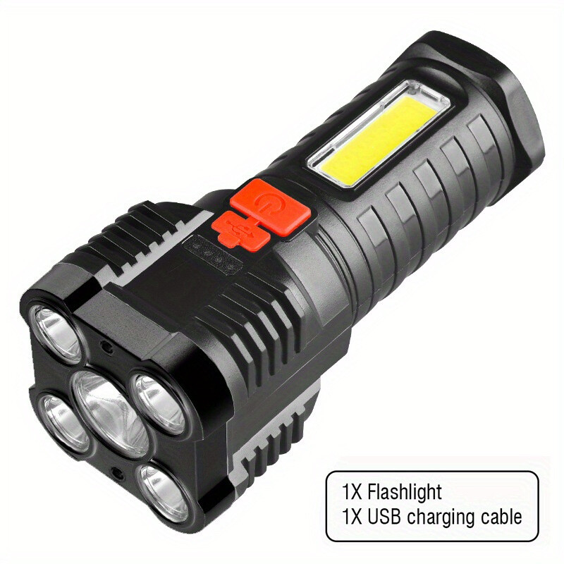 Super Bright LED Torch Flashlight+USB Rechargeable Tactical Camping Outdoor Lamp