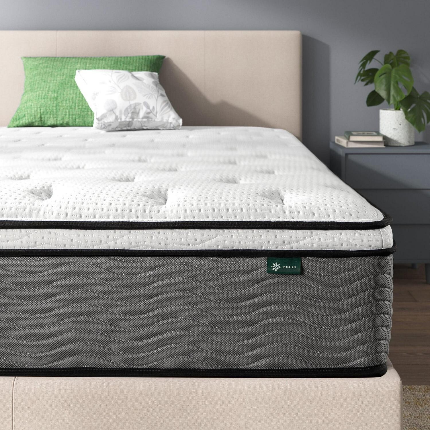 Zinus Pressure Relief Extra Firm Hybrid Mattress Comfort Foam and Pocket Spring