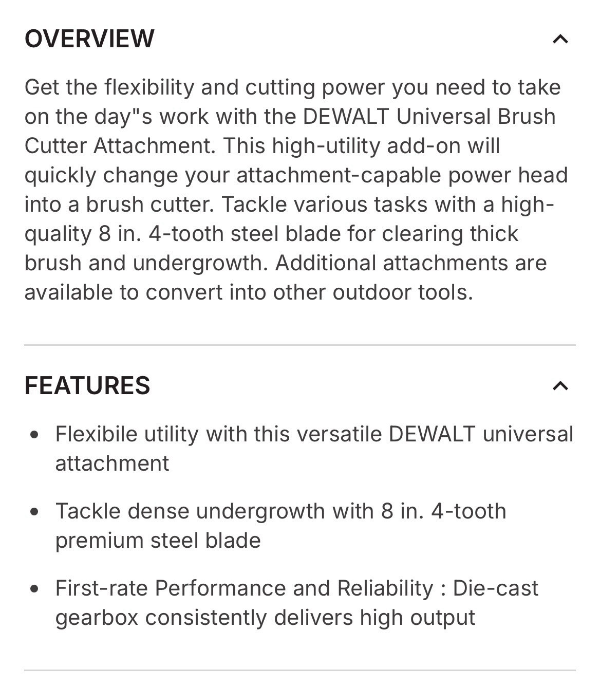 DEWALT Brush Cutter Attachment for String Trimmer