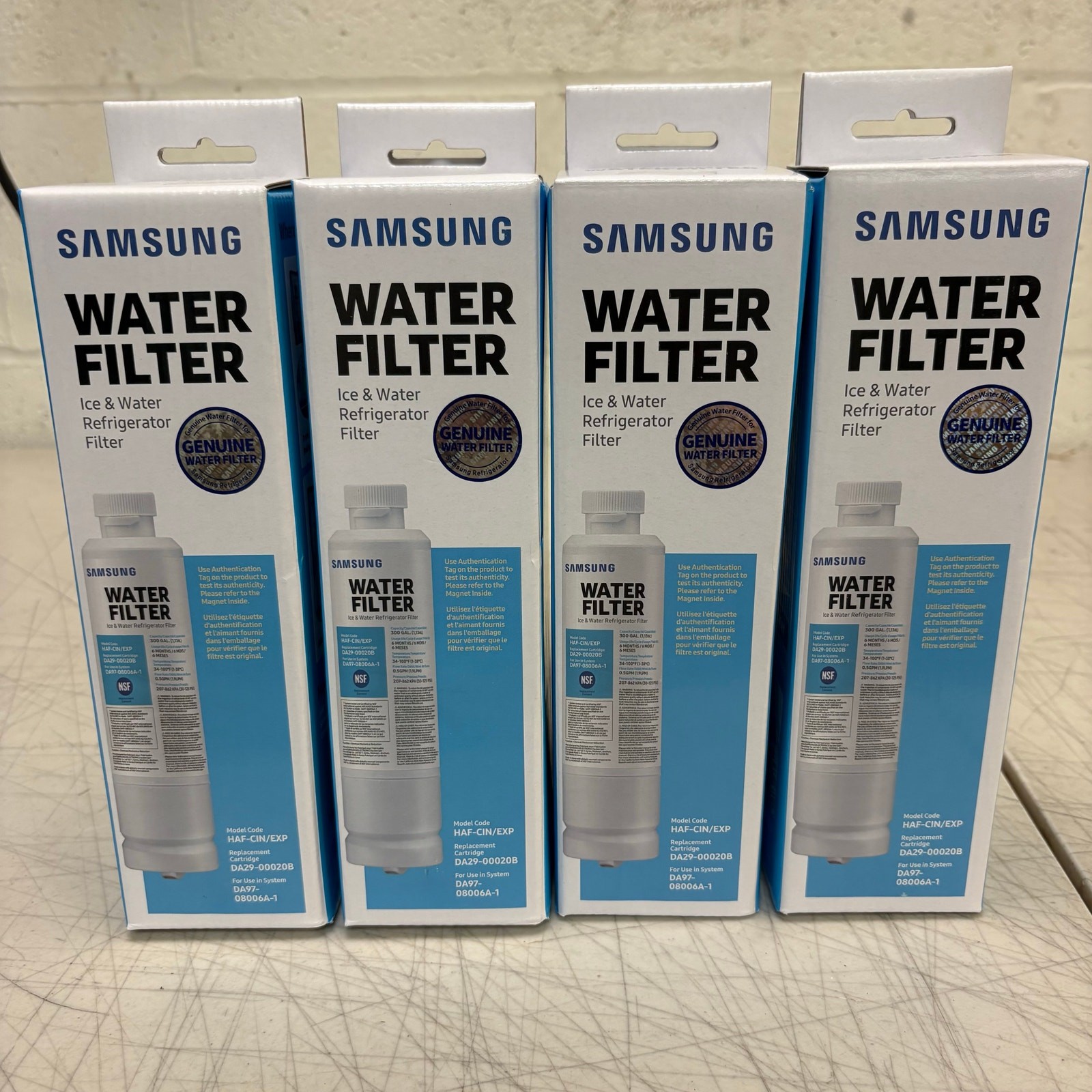 4-PACK SAMSUNG Genuine Filter for Refrigerator 6-Months DA29-00020B HAF-CIN/EXP