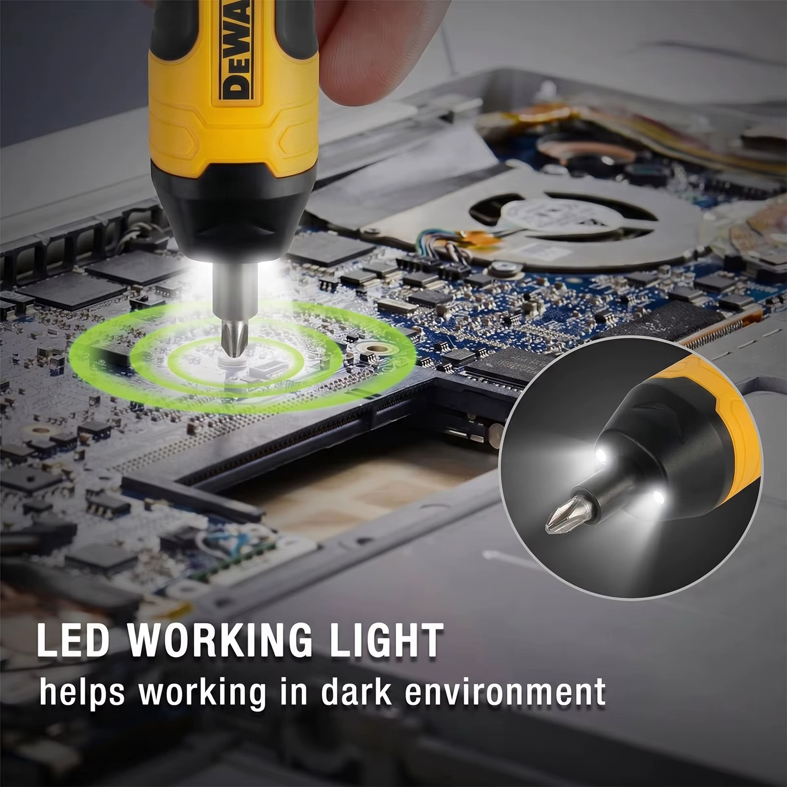 New DEWALT Cordless Electric Screwdriver 1300mAh USB Rechargeable Free Shipping