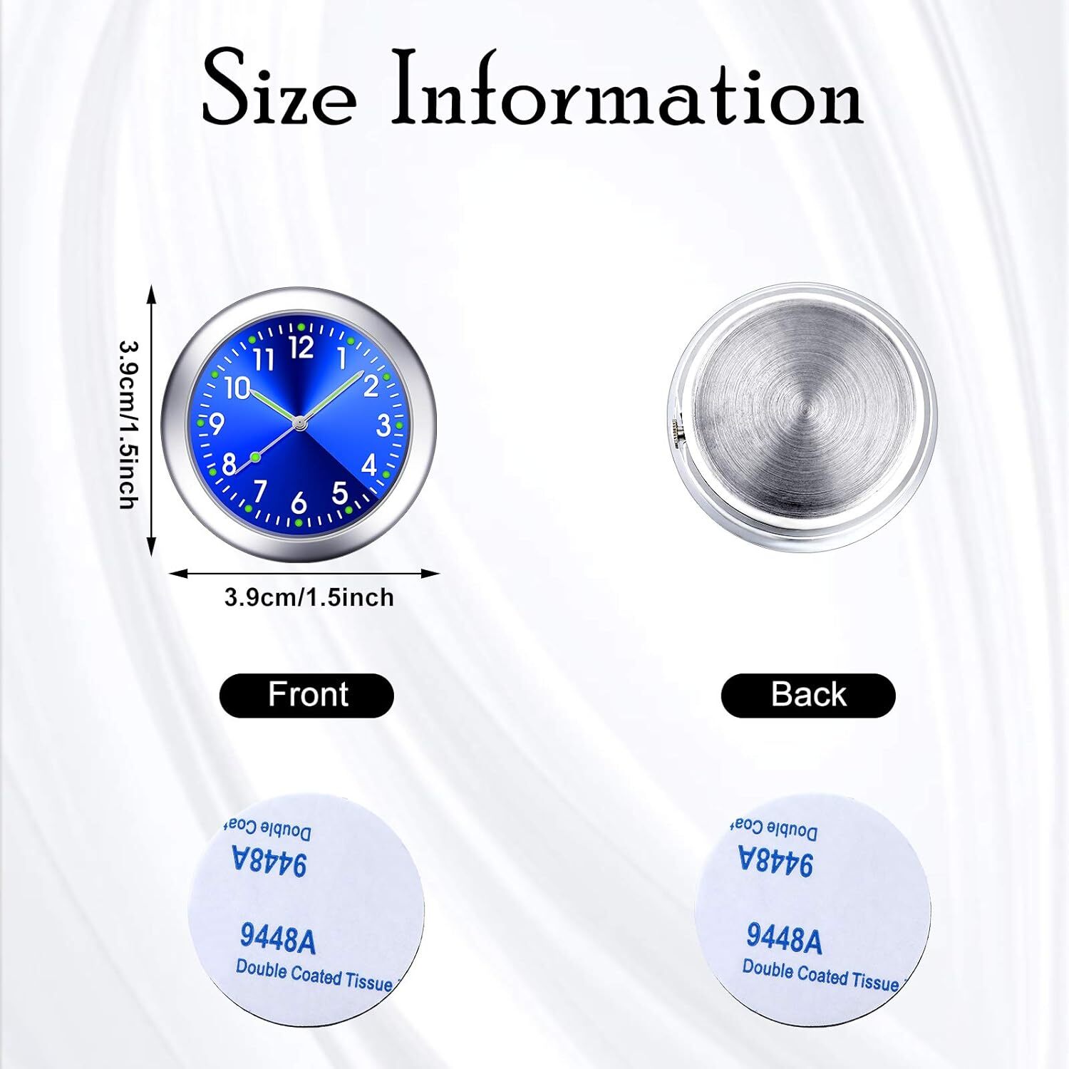 Car Dashboard Clock Mini Tiny Analog Clock Watch for Vehicle Stick On Clock USA