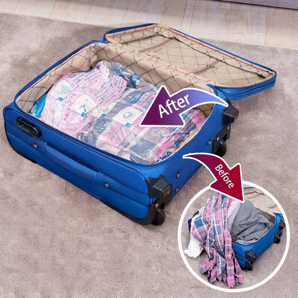 Vacuum Storage Bags Space Saver Seal for Clothing Comforters Pillows Bedding
