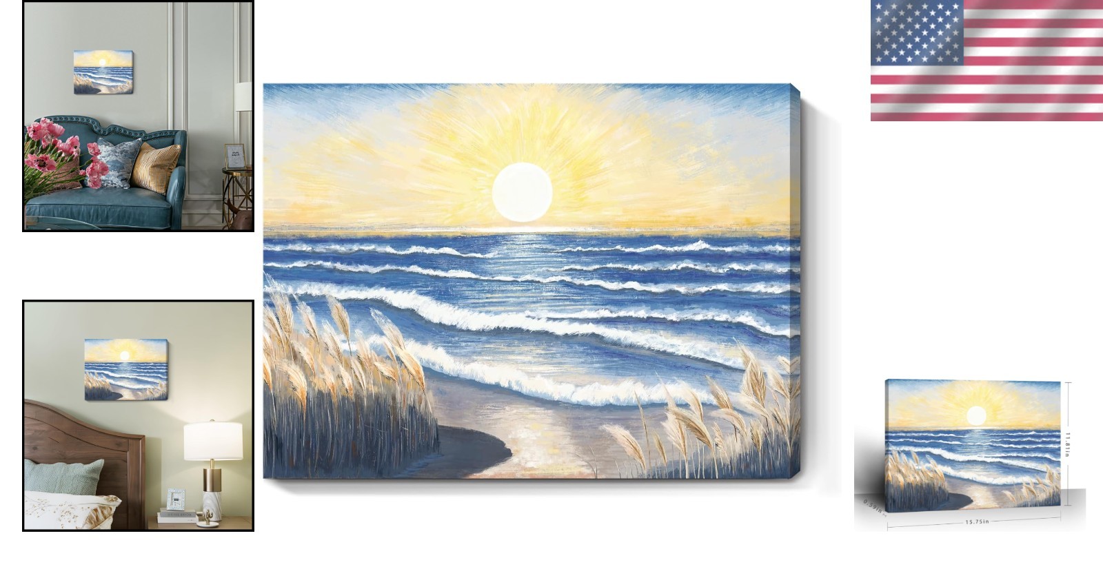Stunning 12×16 Ocean Sunset Art Print – Waterproof Canvas for Any Room