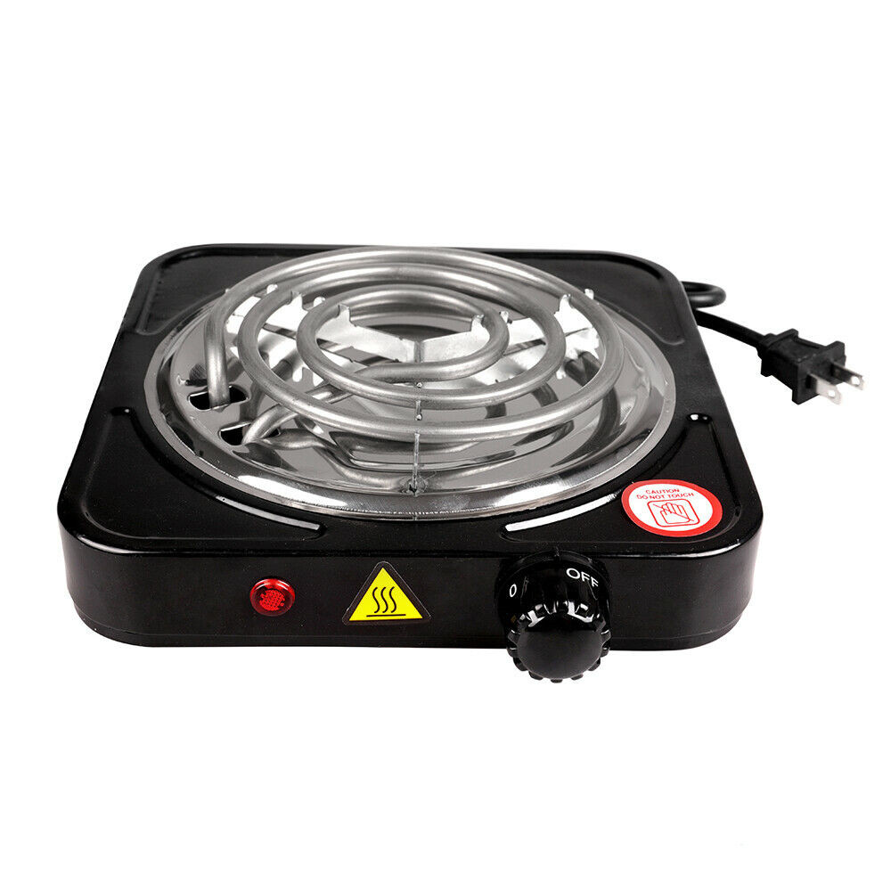 1000W Portable Single Electric Burner Hot Plate Camping Stove Stainless 110V