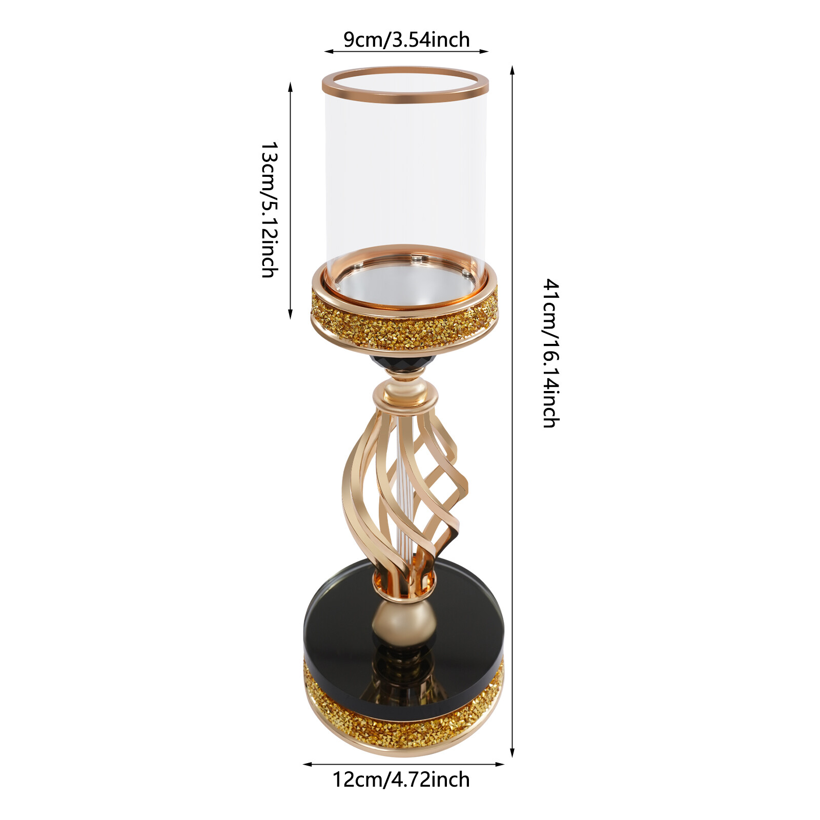 Candle Holder for Home Decor Tabletop Candle Holder Golden Color 12*41cm (D*H)