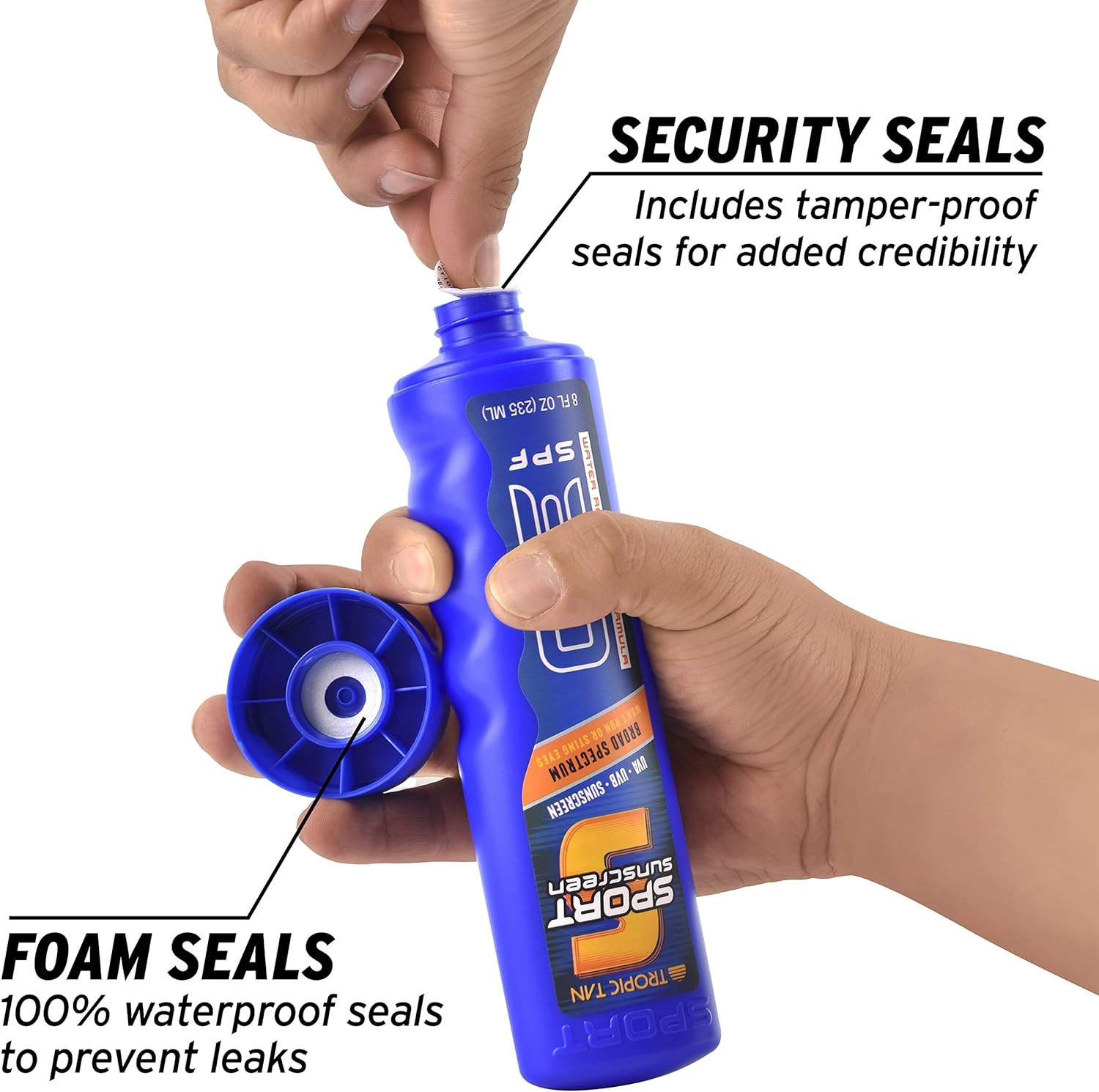 Sport Bottle Sunscreen Flask 2 Pack (16 Oz Total) – Hidden Alcohol Travel Flasks