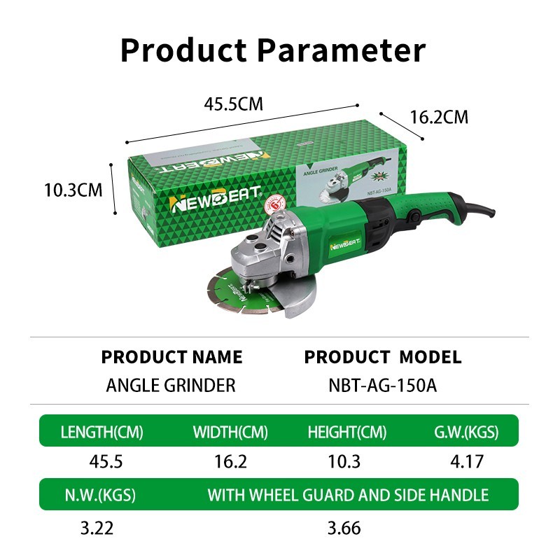 Corded Angle Grinder 6 Inch 1680W Industrial Metal Grinding Cutting 8800RPM