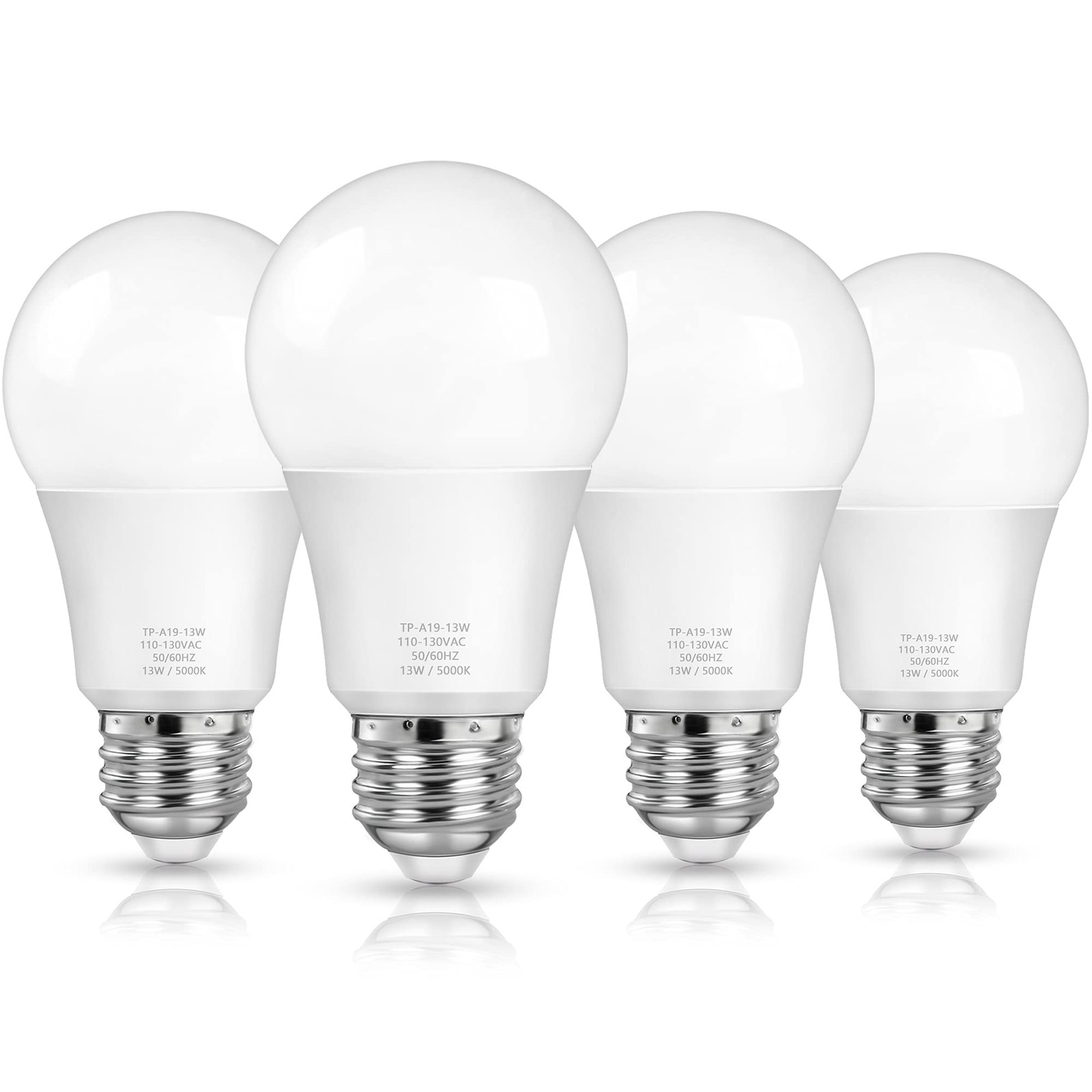 A19 LED Light Bulbs, 100 Watt Equivalent LED Bulbs, Daylight White 5000K, 1500LM
