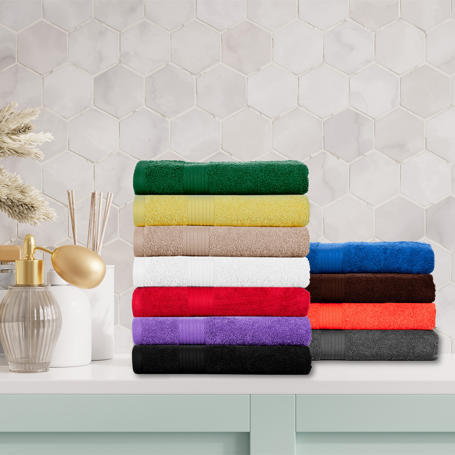 Ample Decor Wash Cloths Pack of 10/20/50 100% Cotton High Absorbency Soft