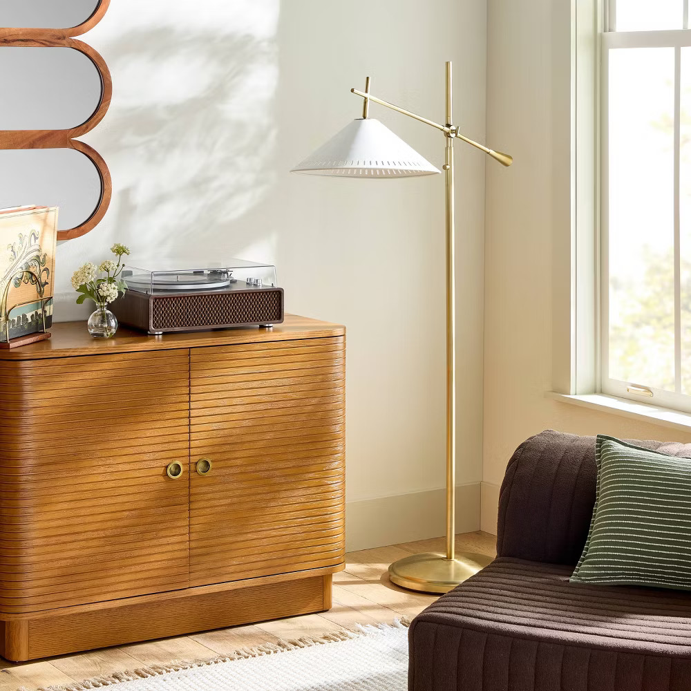 Sour Cream/Brass Hinge Floor Lamp – Hearth & Hand with Magnolia