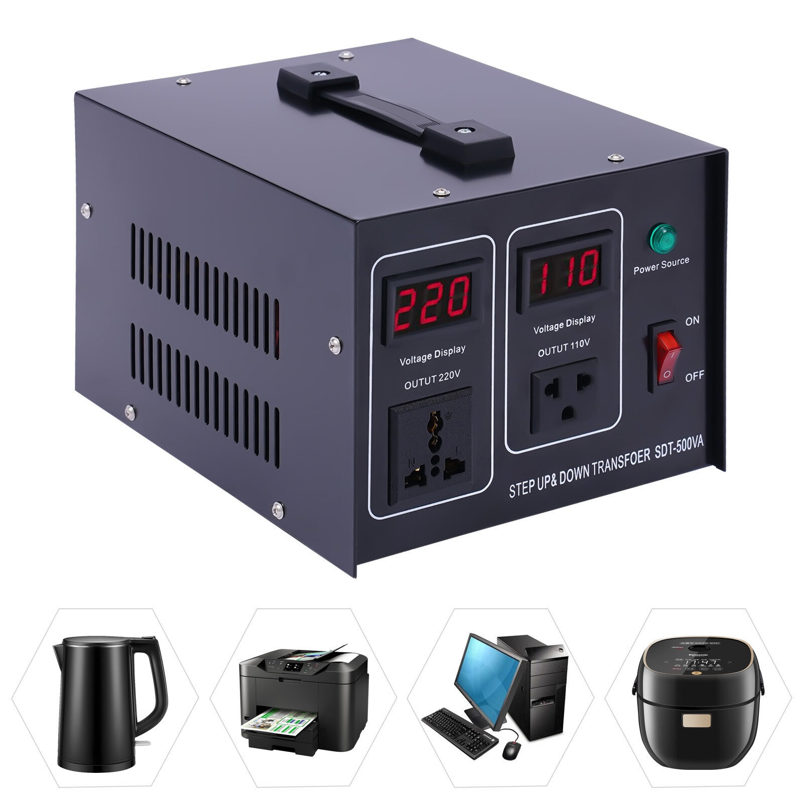 500W Step Up Step Down Voltage Converter Transformer 110V to 220V 240V to 120v