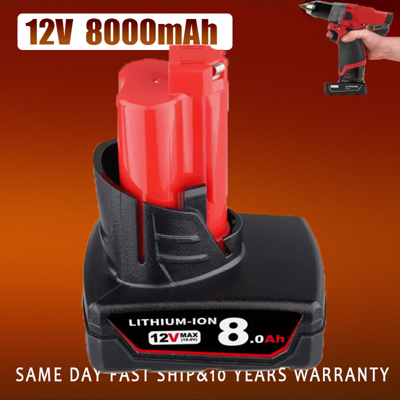 8000mAh Battery For Milwaukee for M12 LITHIUM Extended Capacity 48-11-2460 NEW