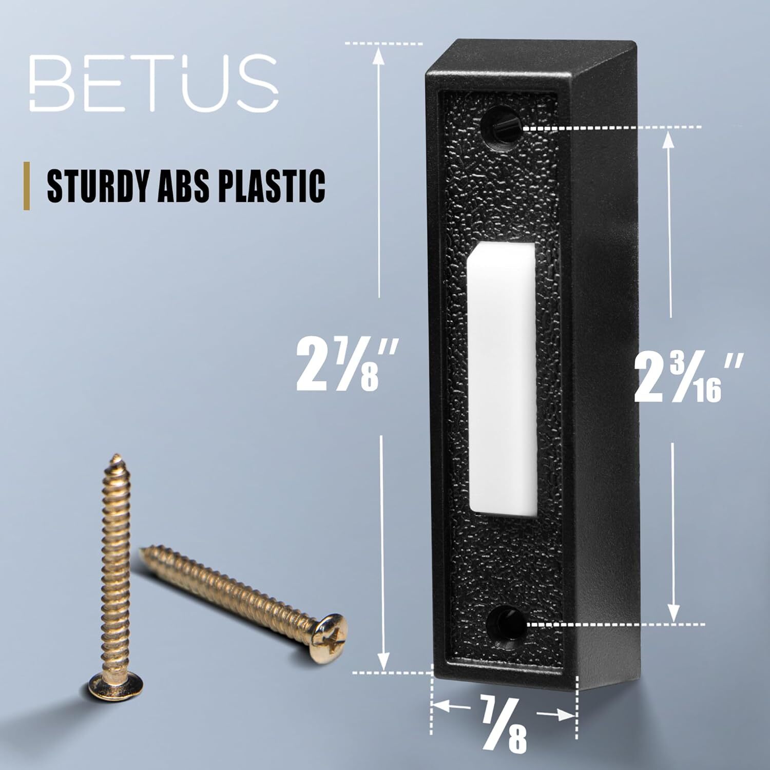 Betus LED Lighted Doorbell Button – Rectangular Wall Mounted Door Push Buttons