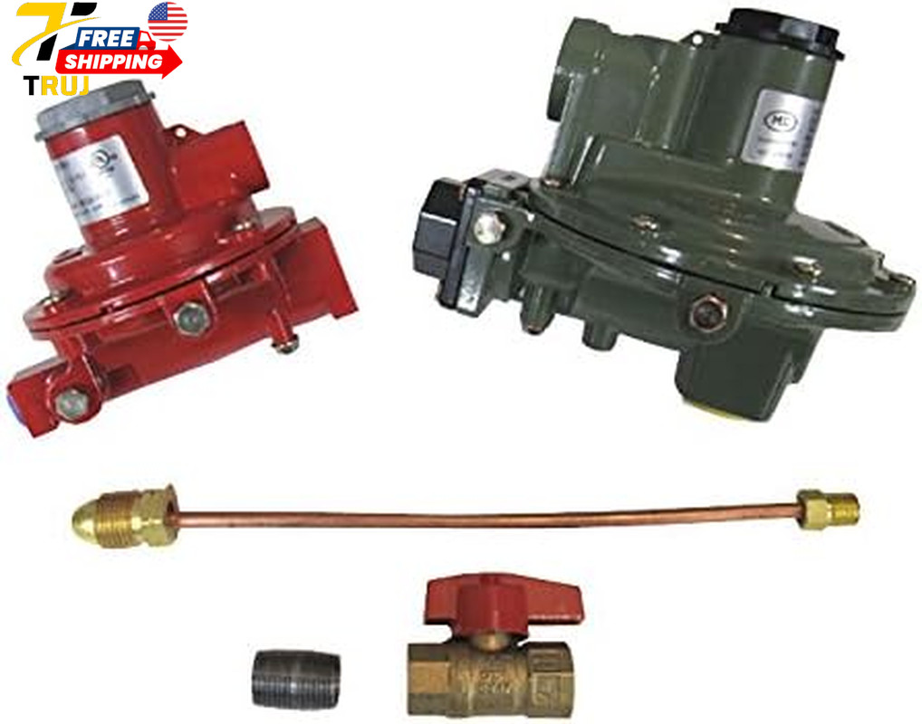 Mar-shall Regulator Home Propane Supply Kit LP 1122H-AAJ 1652-CFF 3/4″ Backmount