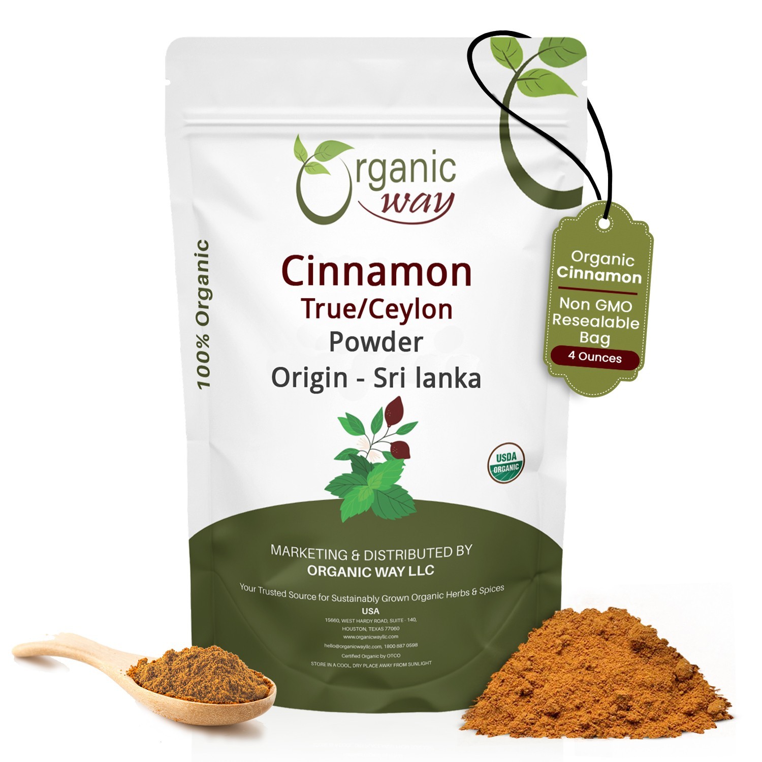 Organic Way True Ceylon Cinnamon Powder – Organic, Kosher & USDA Certified