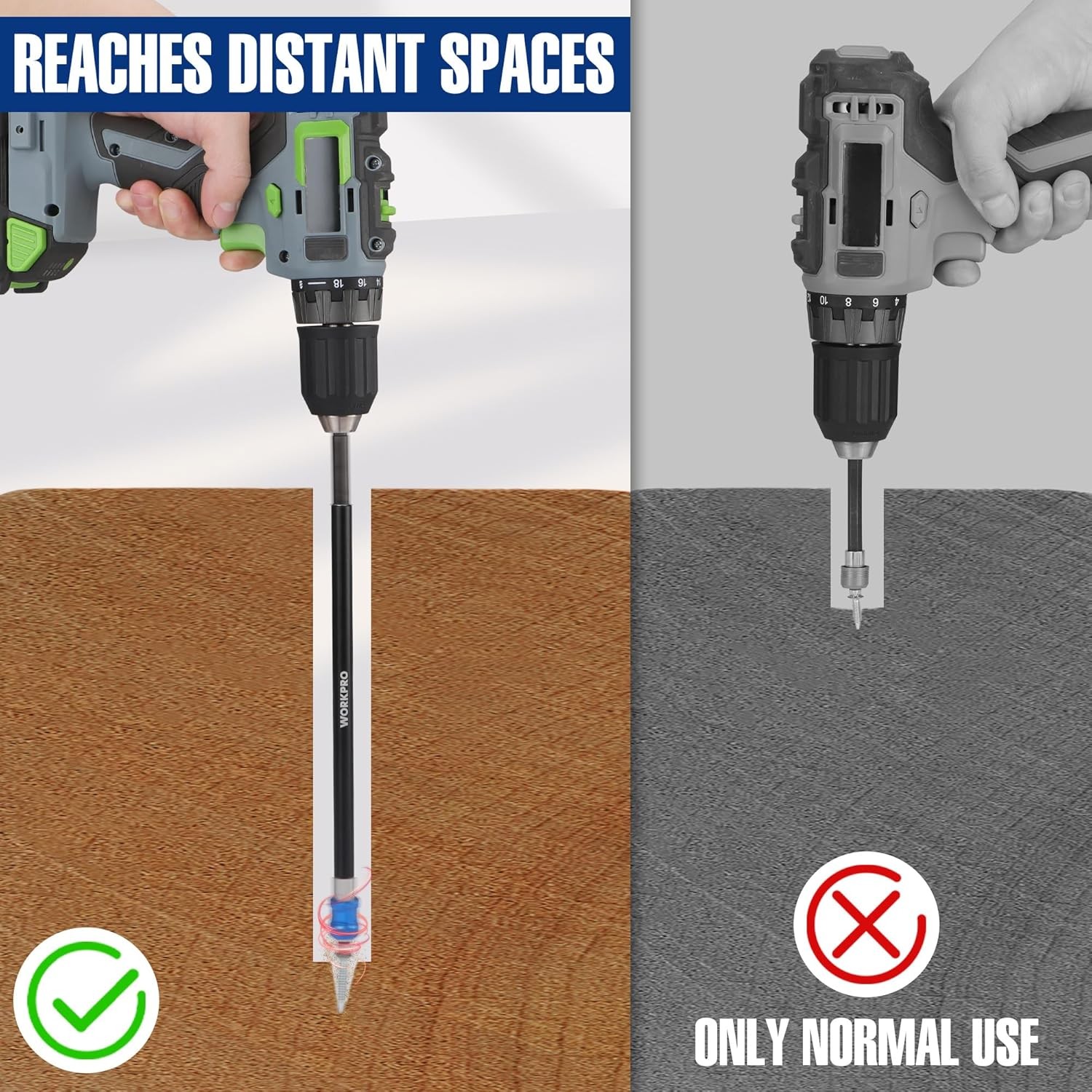 WORKPRO 12″ Drill Bit Extension 1/4″ Quick Release Magnetic Bit Holder for Drill