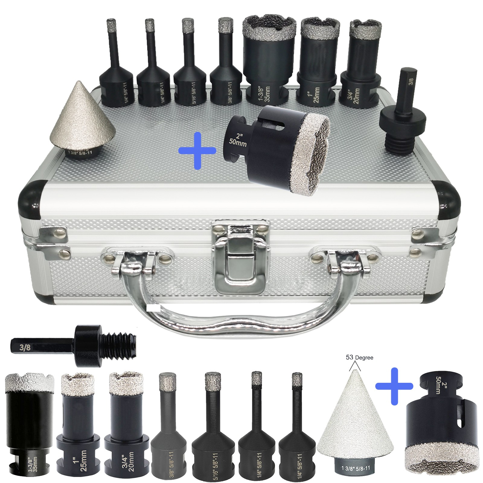 Diamond Drill Bit Set Tile Hole Saw Kit Core Bits For Granite Ceramic Porcelain