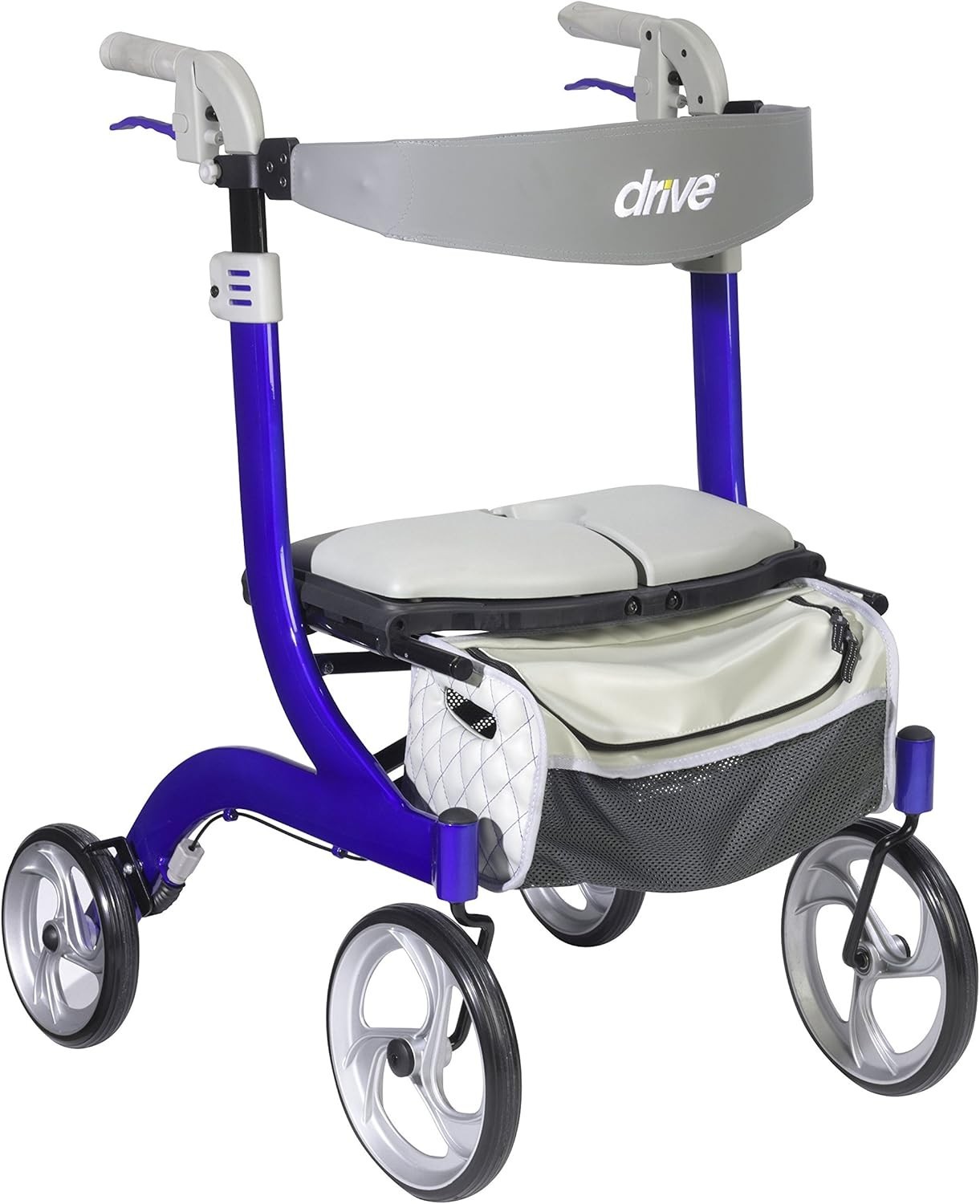 Drive Medical RTL10266BL Nitro Dlx Euro Style Rollator Rolling Walker Sleek Blue