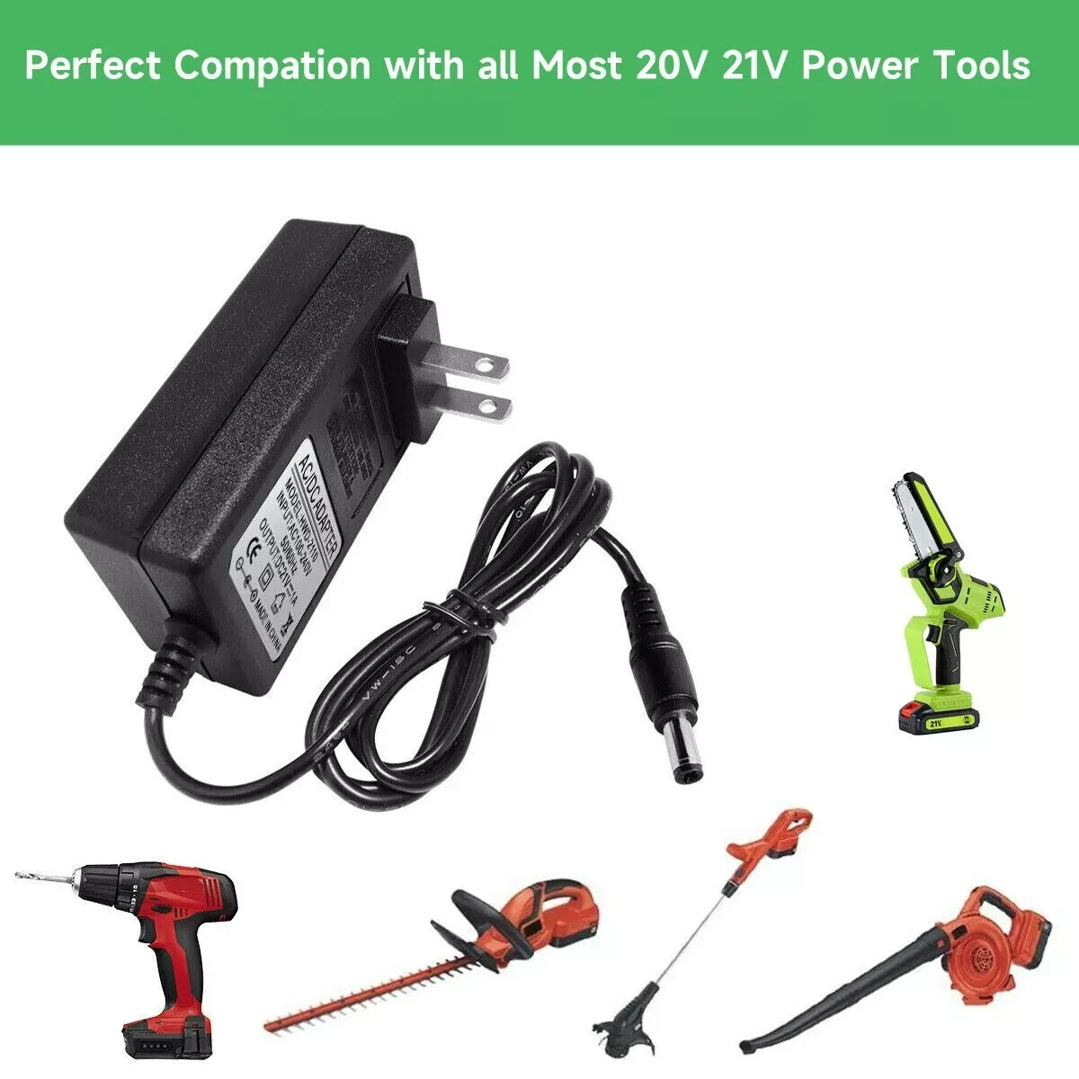 Universal Battery Charger Perfect Compation With Most 20V21V Power Tools Battery