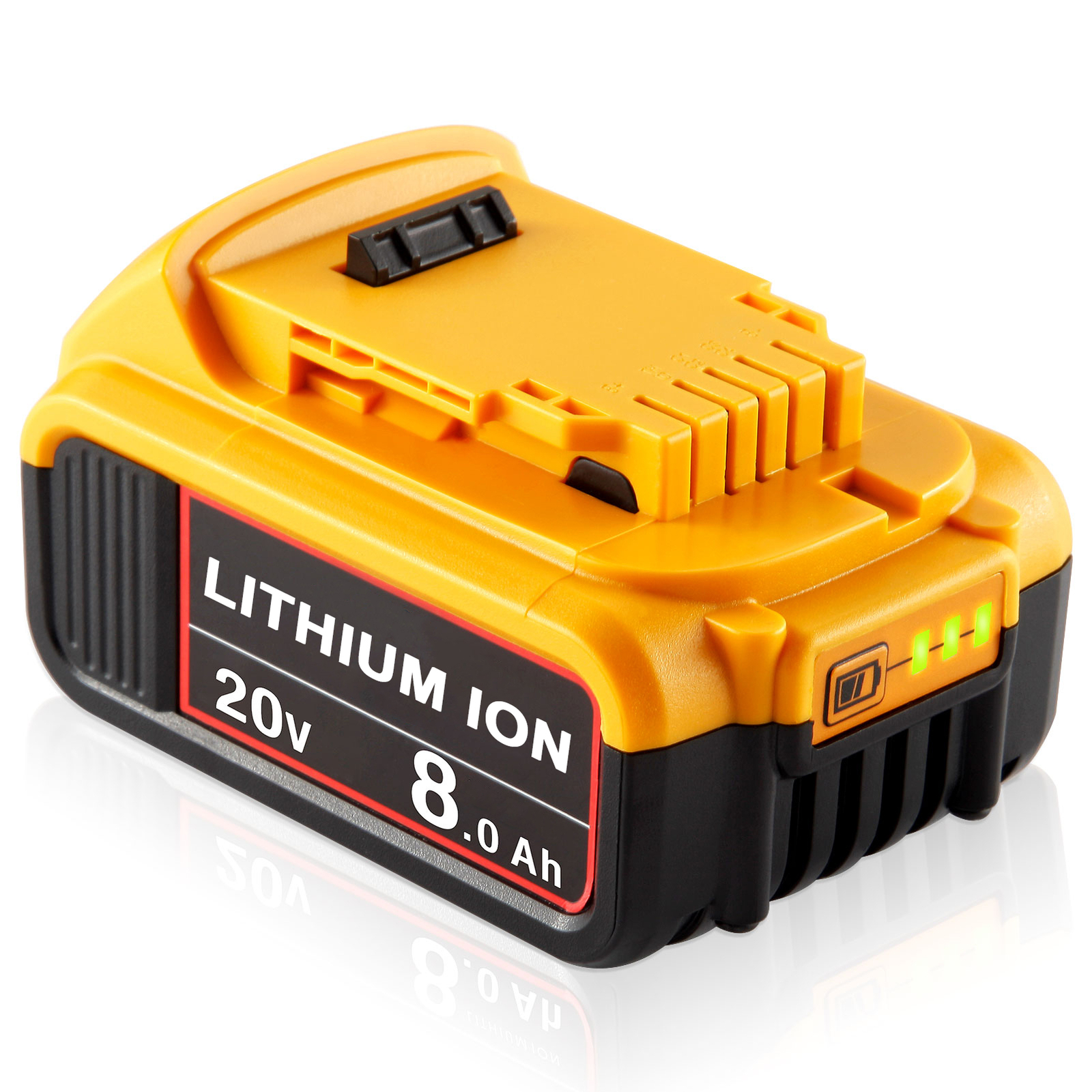Pack For DeWalt 20V 20 Volt Max XR 8.0AH Lithium Ion Battery DCB206-2 DCB205-2