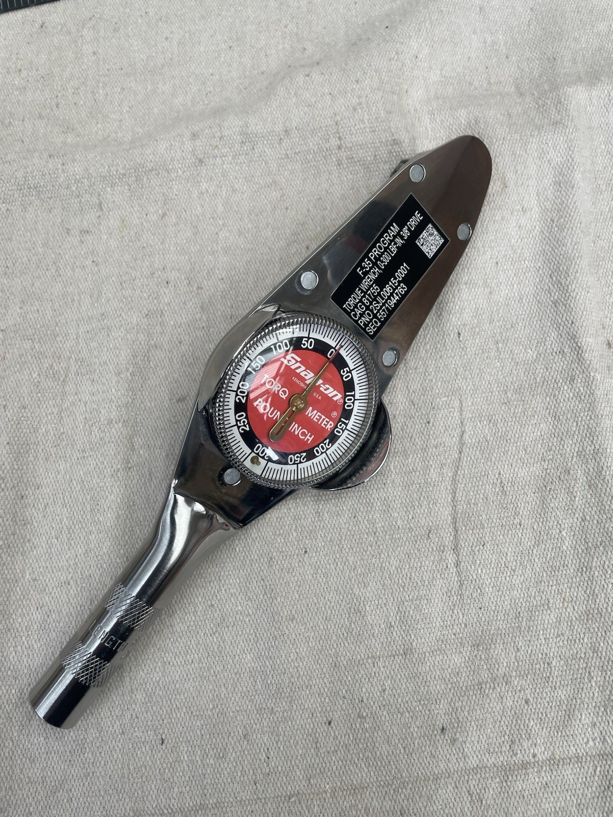 Snap On Torq- Meter, Model TE25A 3/8 Drive Original USA Chrome