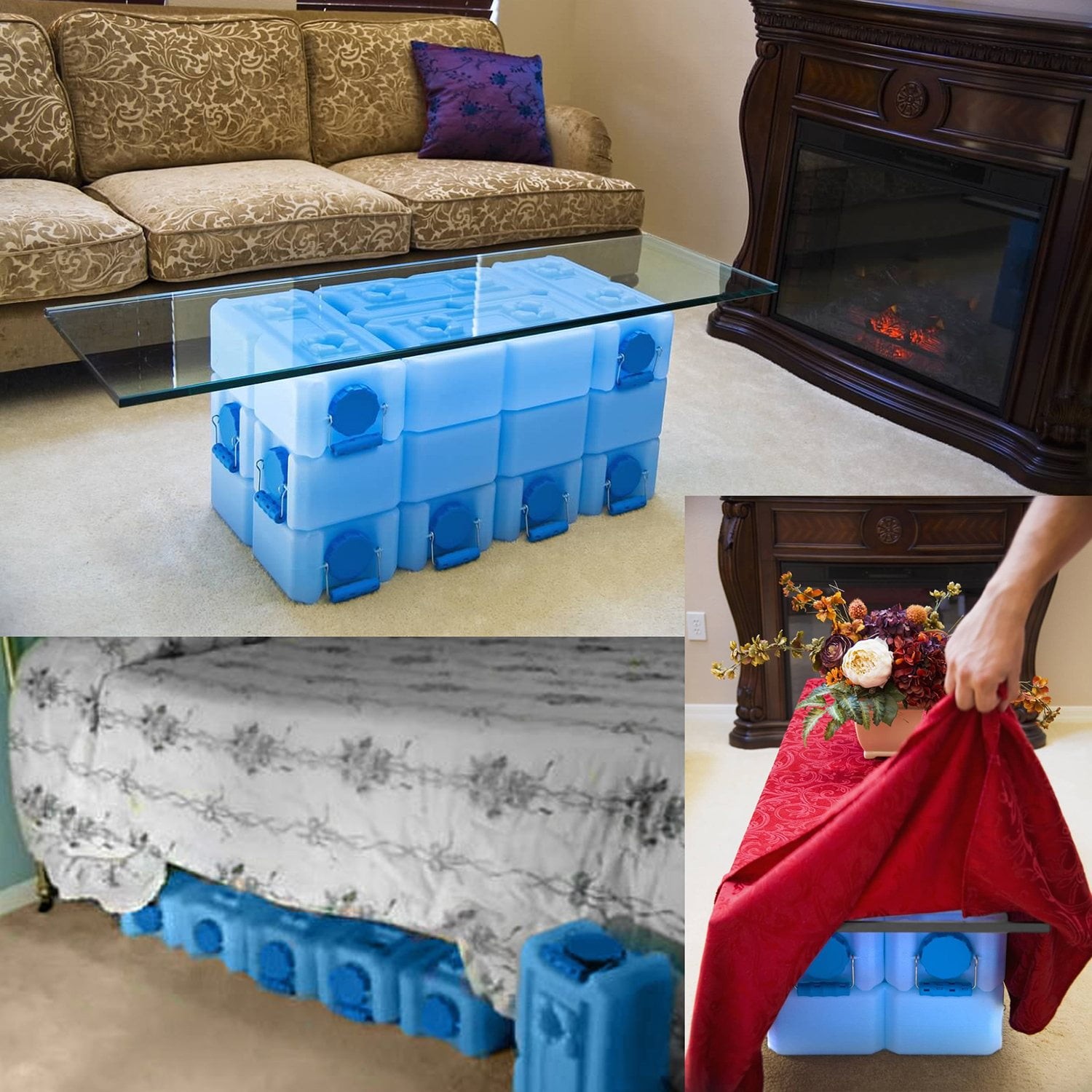 WaterBrick 3.5 Gallon Stackable Emergency Water Food Storage Container 10 Pack