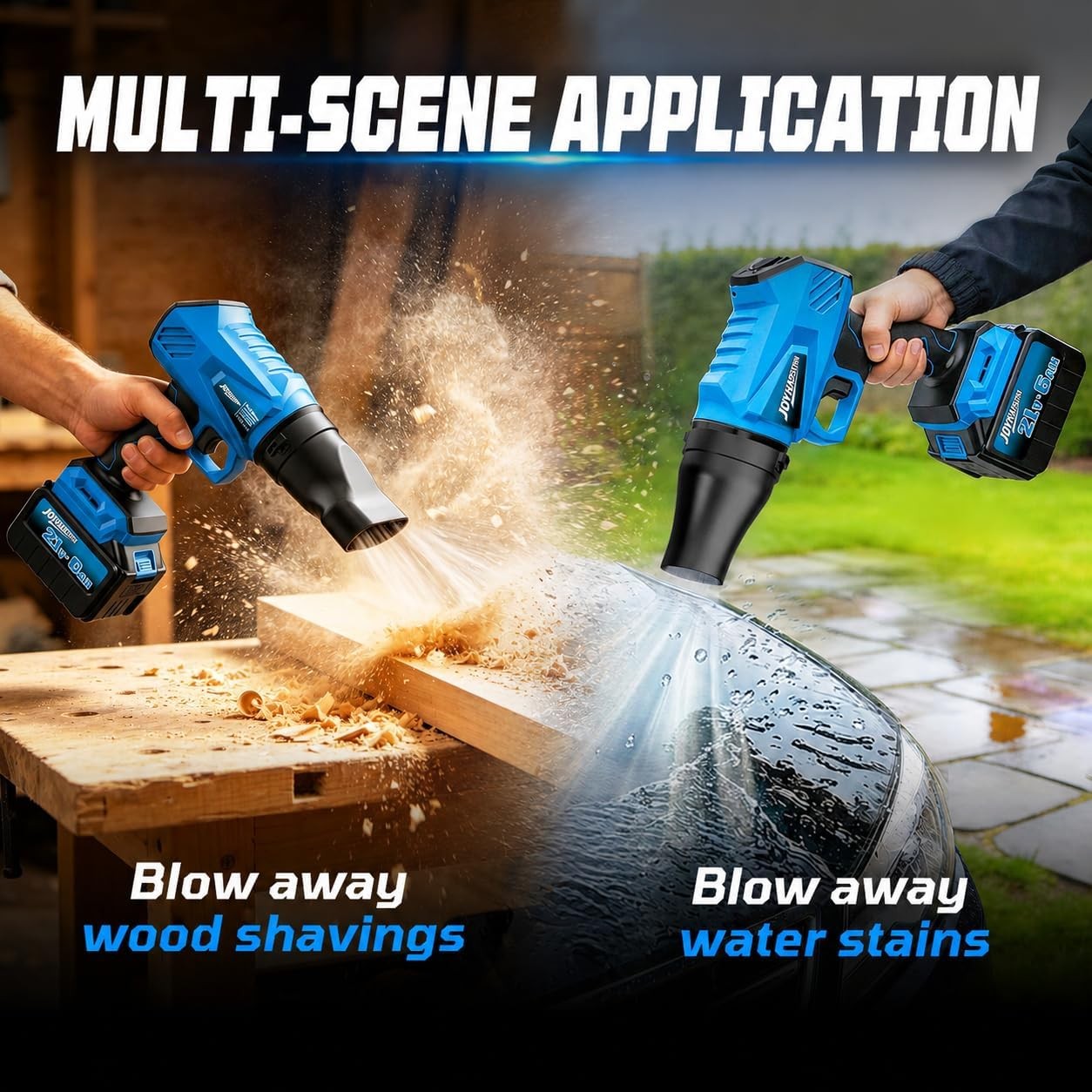 21V Brushless Cordless Leaf Blower 100000 RPM Electric w/2 Batteries 6.0Ah New