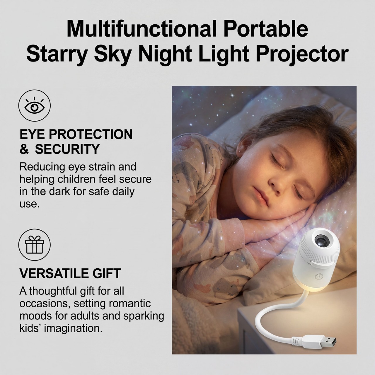 Starry Sky Aurora Galaxy Projector Night Light HD 360° Rotating LED Mood Lamp