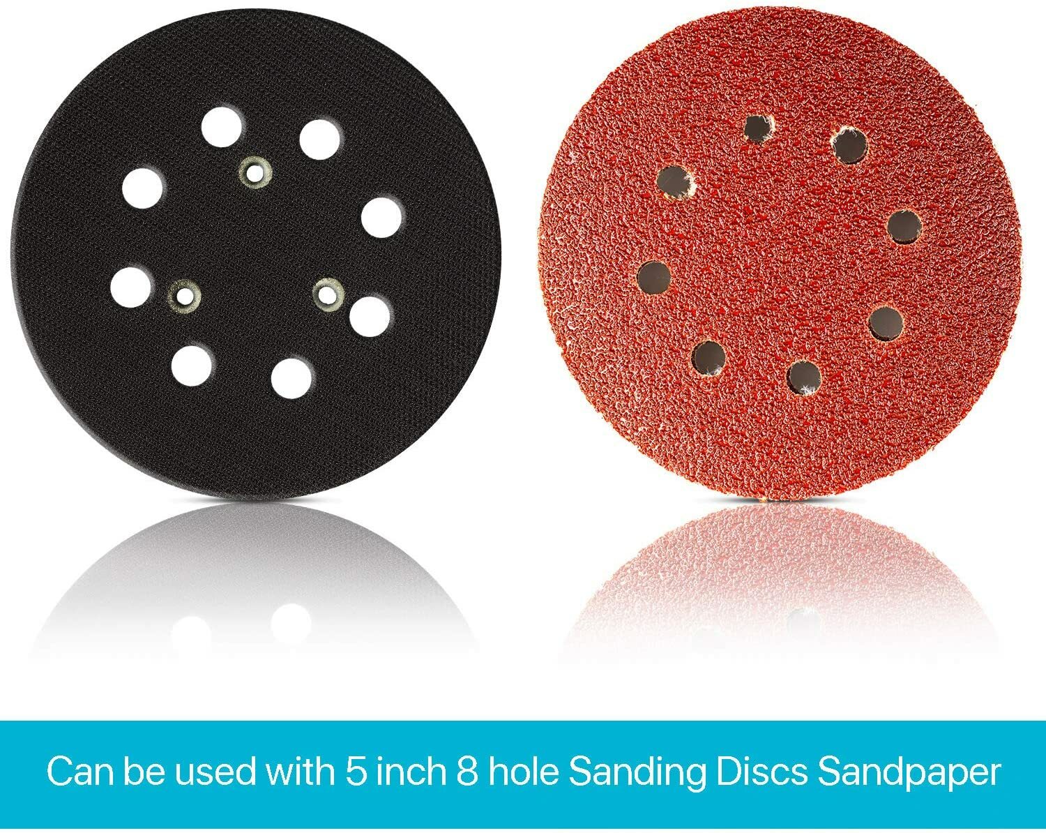 2-Pack 5 in Hook and Loop Sander Pad Replacement for Dewalt Makita Porter Cable