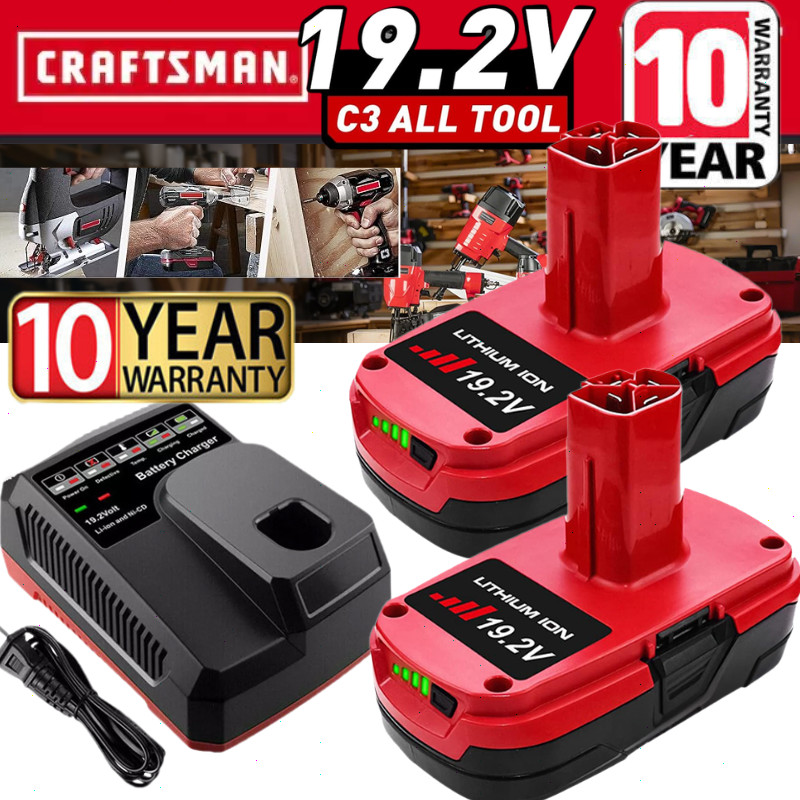 2pack 19.2Volt 8.0Ah For Craftsman C3 DieHard Lithium XCP Battery /Charger 11375